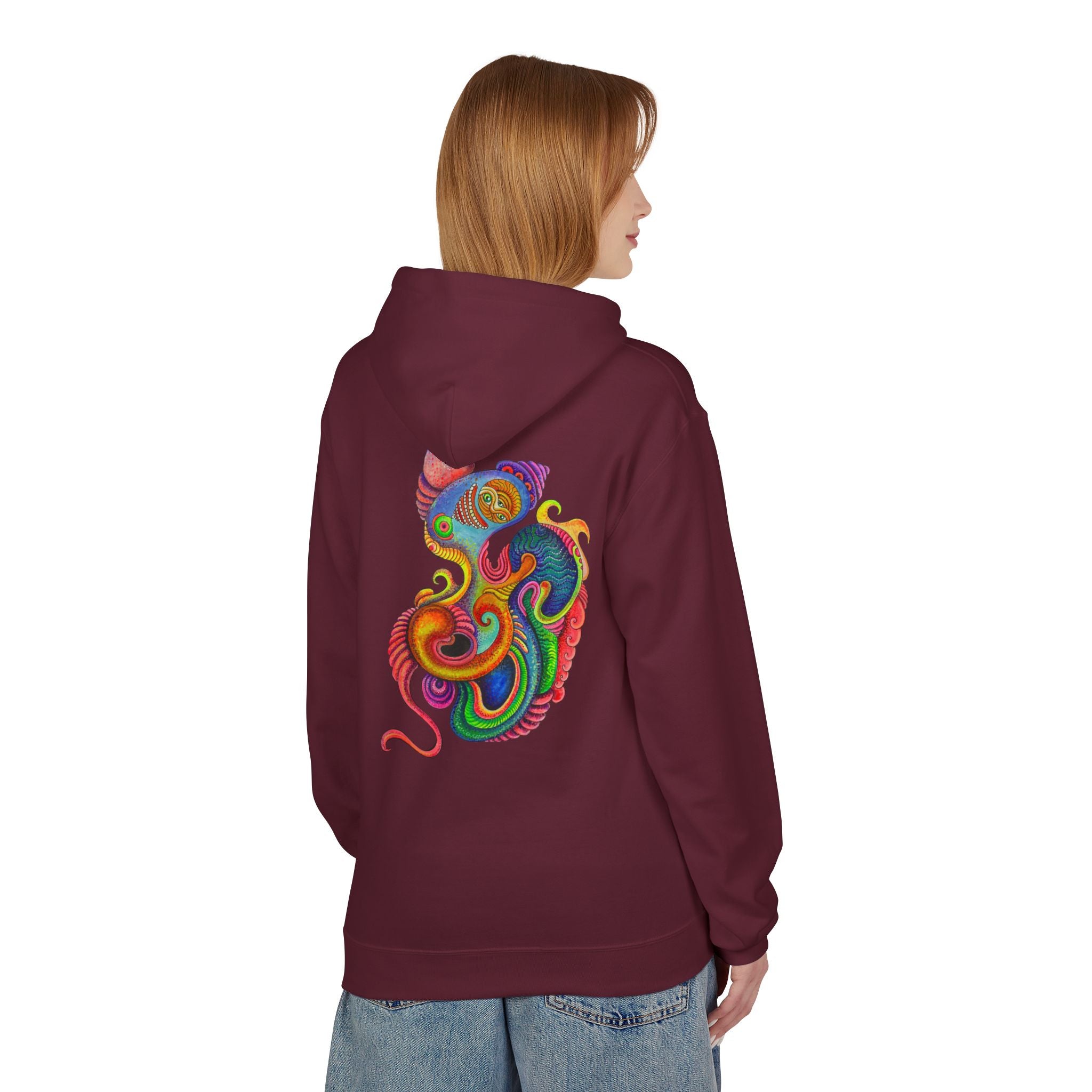 Psychedelic Abstract Snake Hoodie — Colorful Surreal Art Pullover #ggd76467