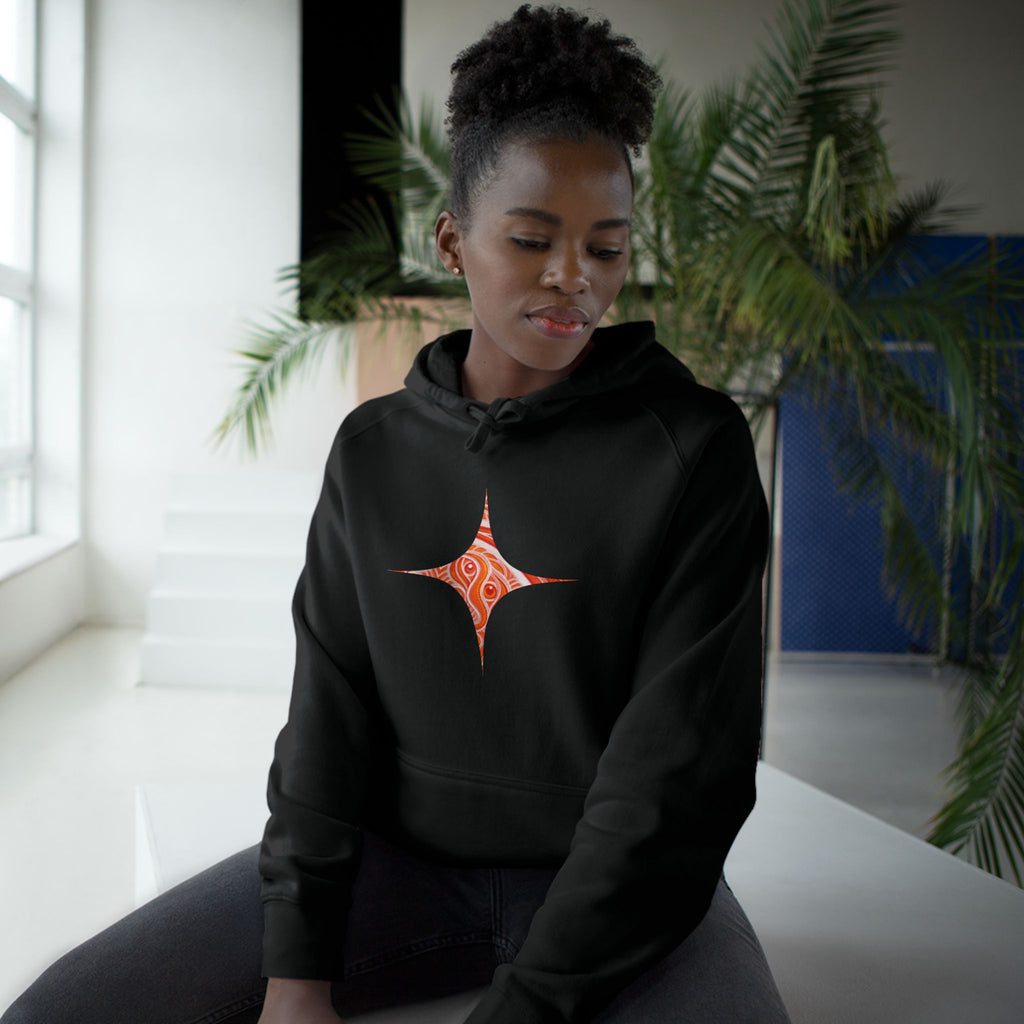 Keyhole & Diamond Pattern Hoodie — Abstract Red Paisley Graphic #yh099879