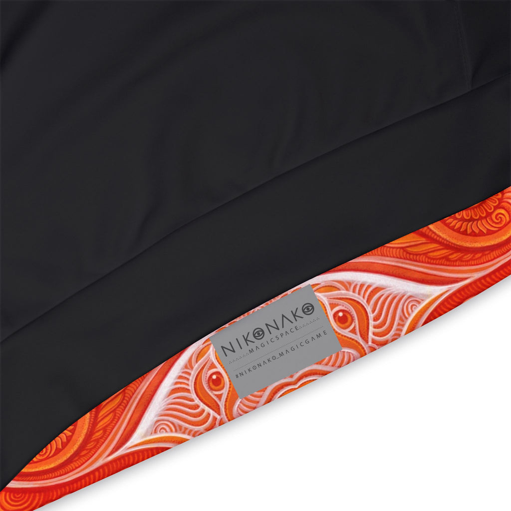 Athletic Hoodie — Red Orange Psychedelic Keyhole Design #jh68943
