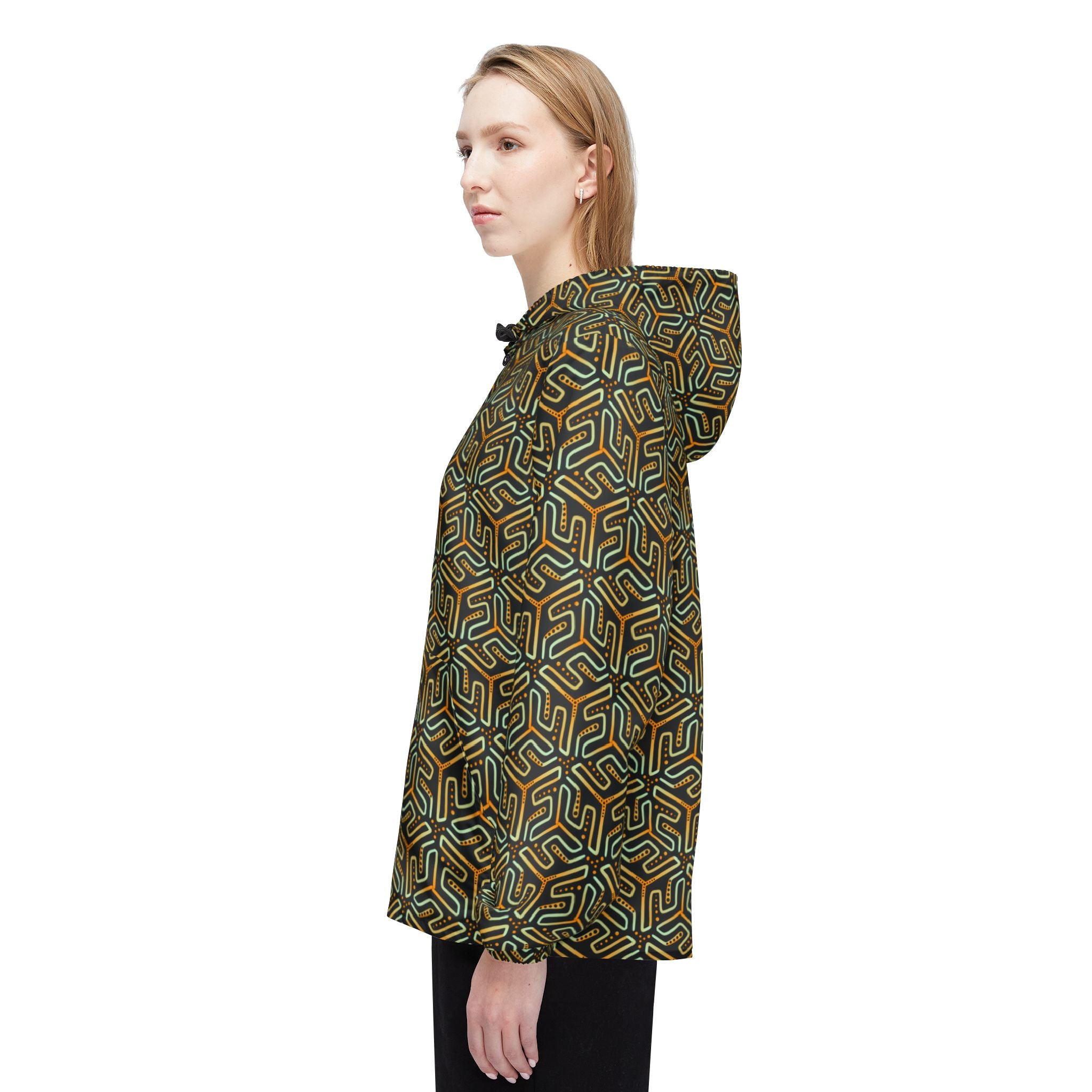 Geometric Maze Print Windbreaker Jacket #wj2