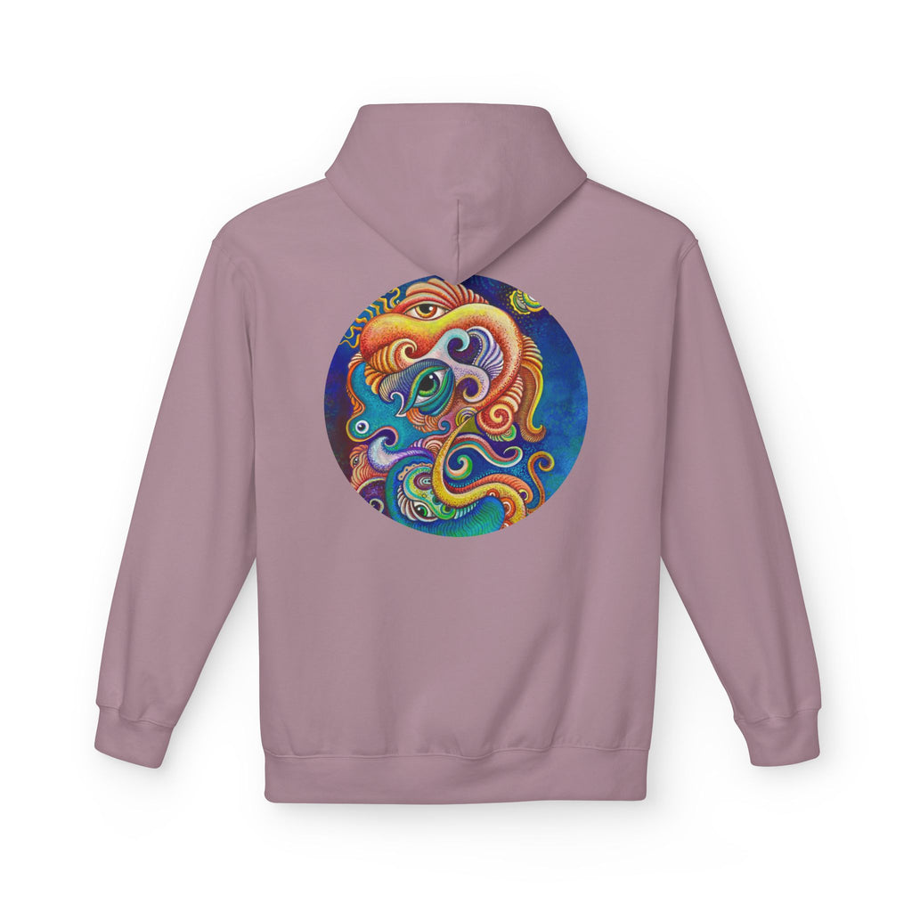 Abstract Psychedelic Face Hoodie | Colorful Surreal Keyhole Art