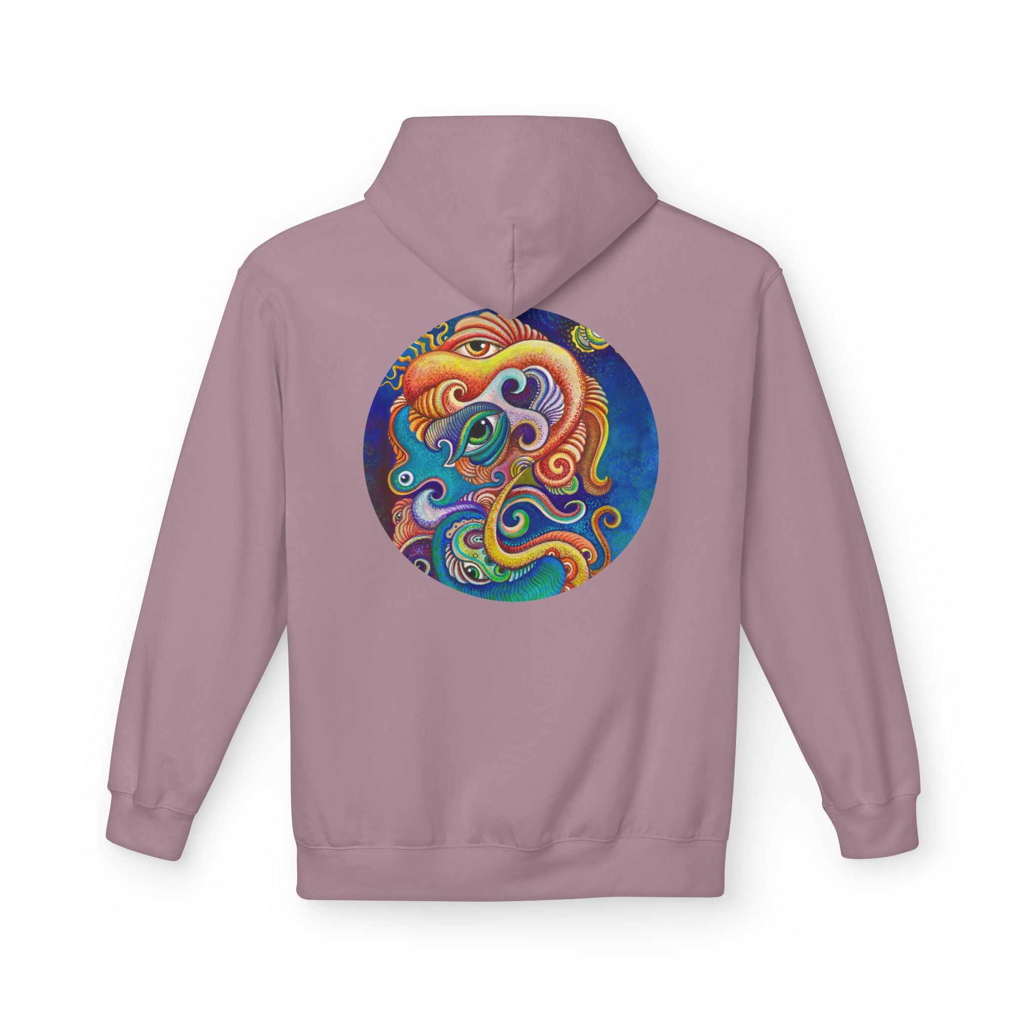 Abstract Psychedelic Face Hoodie | Colorful Surreal Keyhole Art