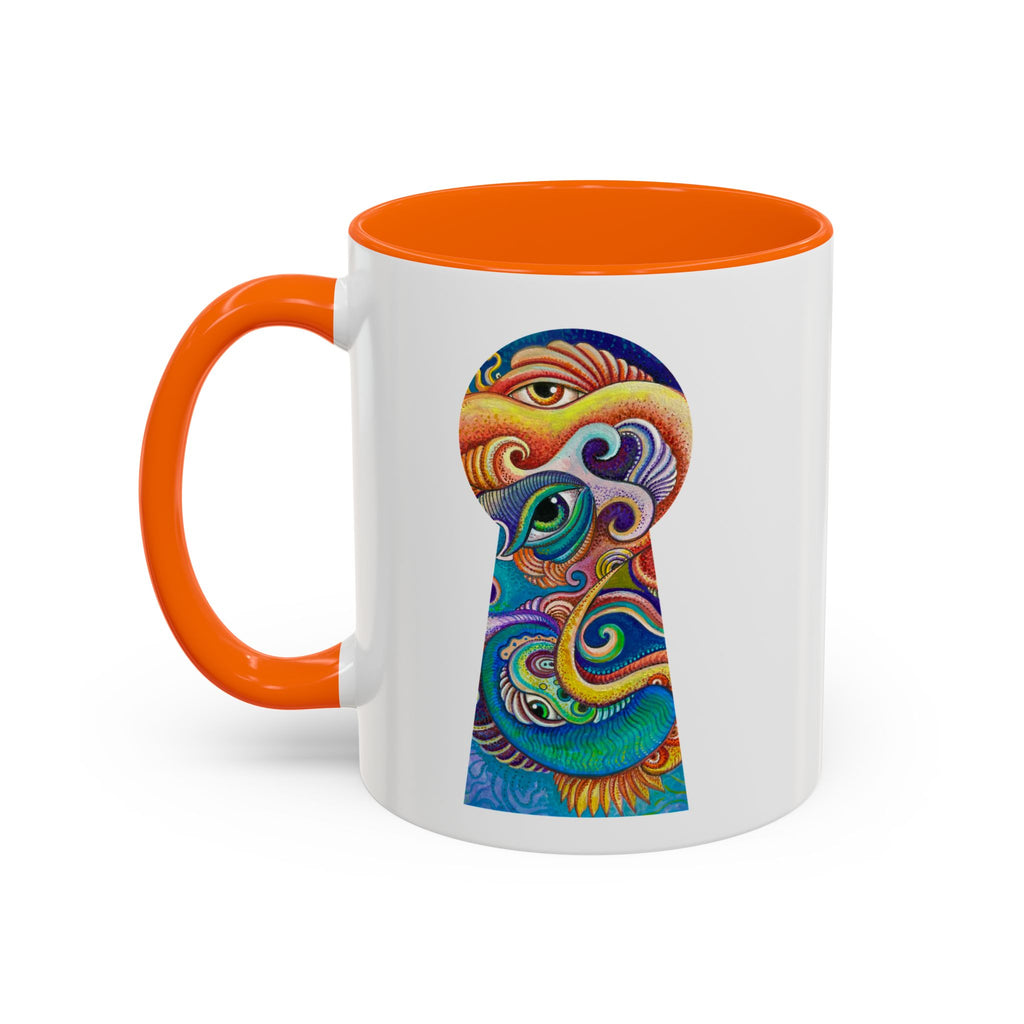 Colorful Abstract Fish Circle Mug | Accent Coffee Mug