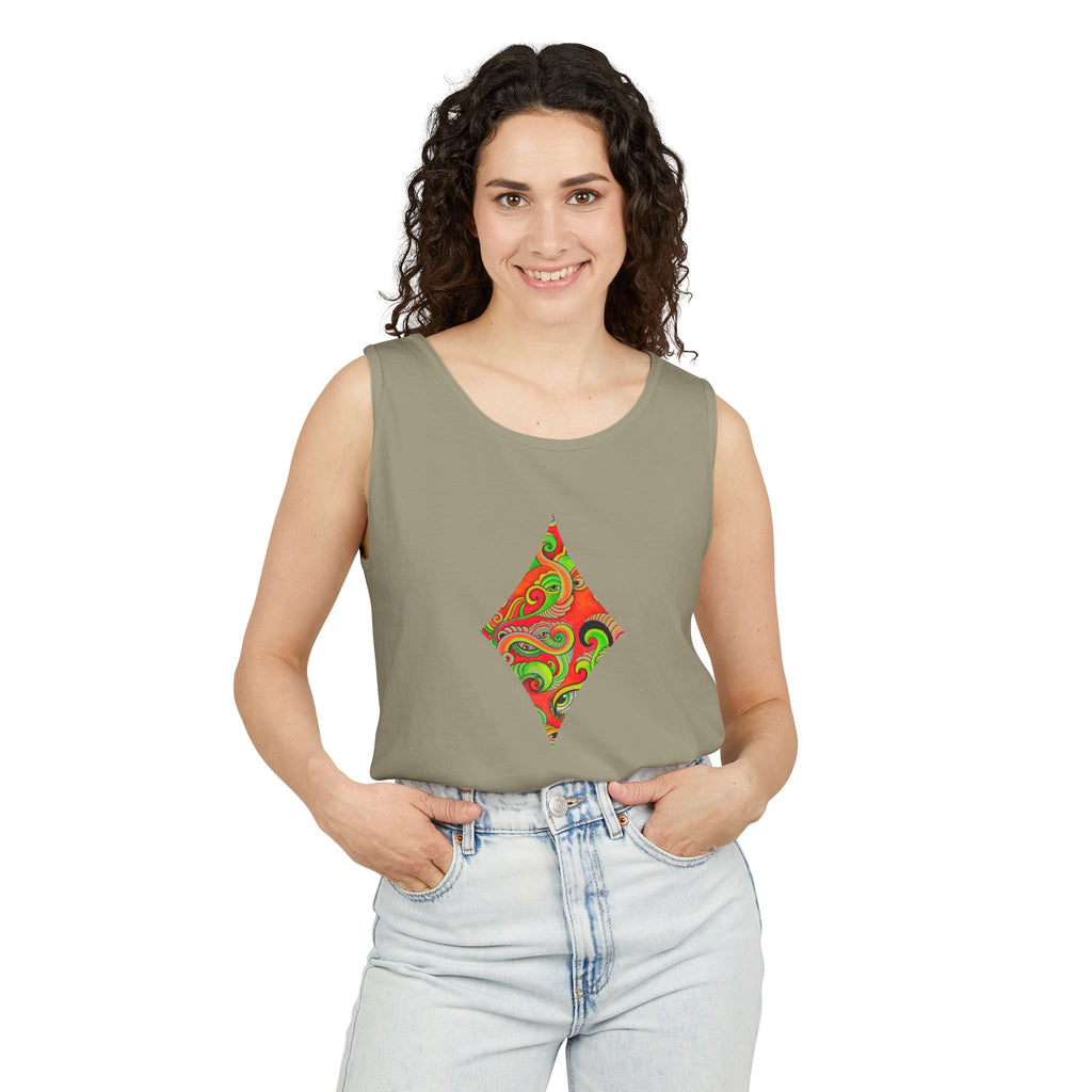 Psychedelic Paisley Cross Tank #t434567