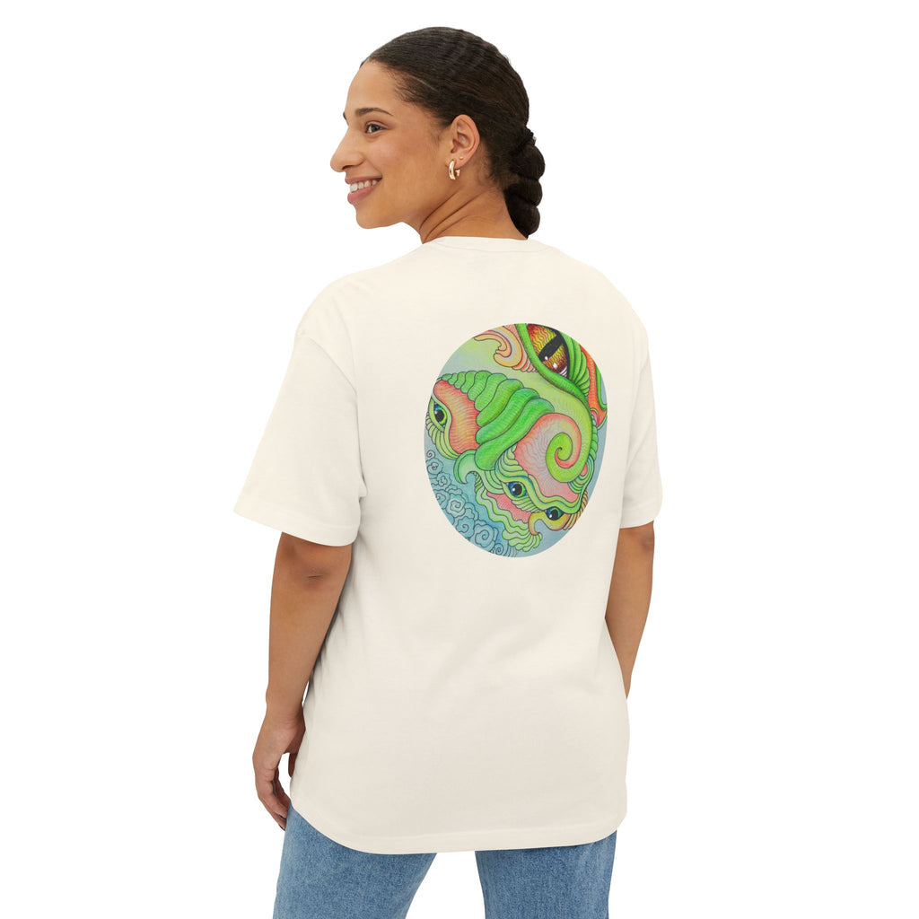 Psychedelic Triangle & Circle Graphic Tee — Retro Swirl Art T-Shirt #gr9523