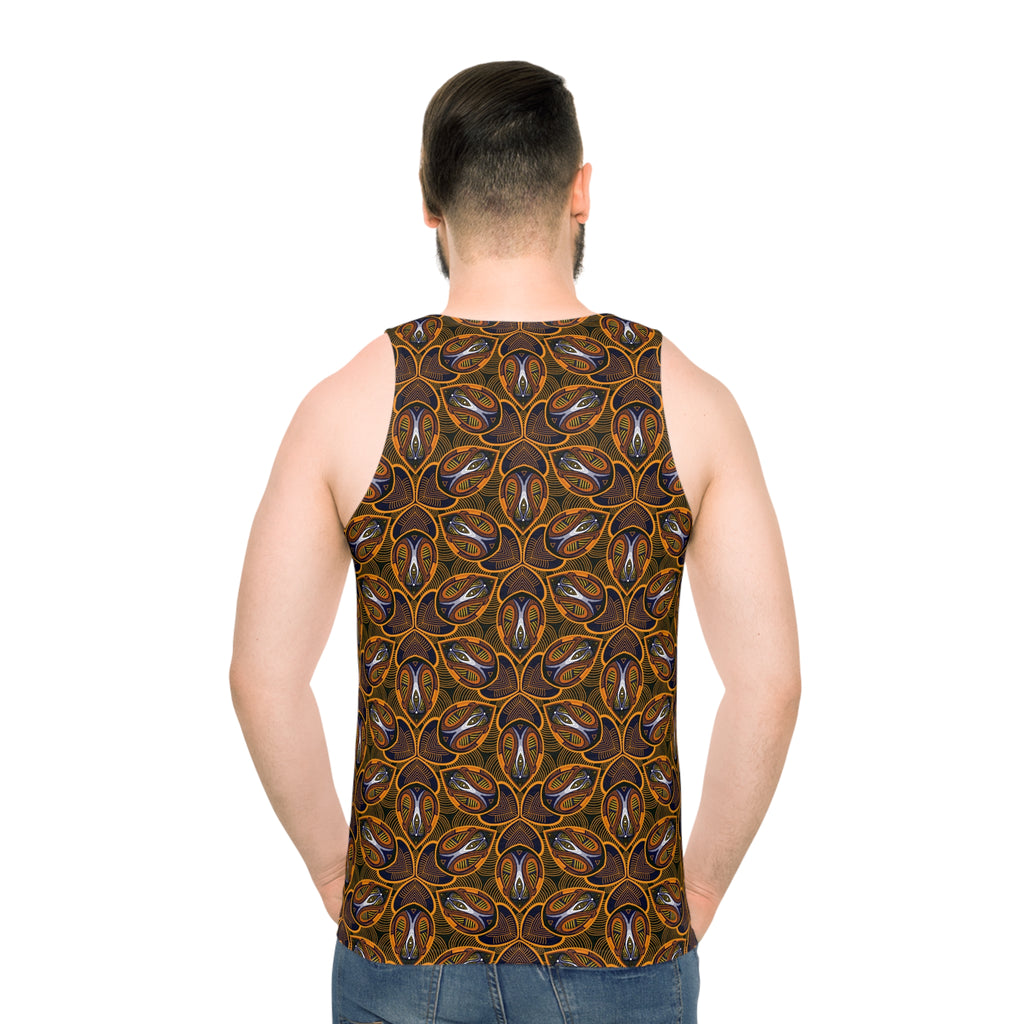 Bohemian Kaleidoscope All-Over-Print Tank Top — Earthy Floral Geometric Pattern #gd0087554