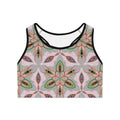 Floral Mandala Sports Bra — Pink Green All-Over Print Activewear #h00532