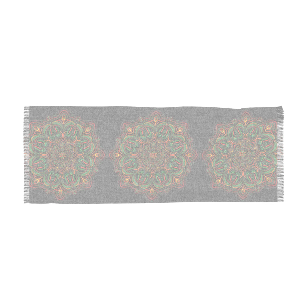 Mandala Light Scarf — Boho Floral Fringe Scarf for Fall & Gift Giving #h32875