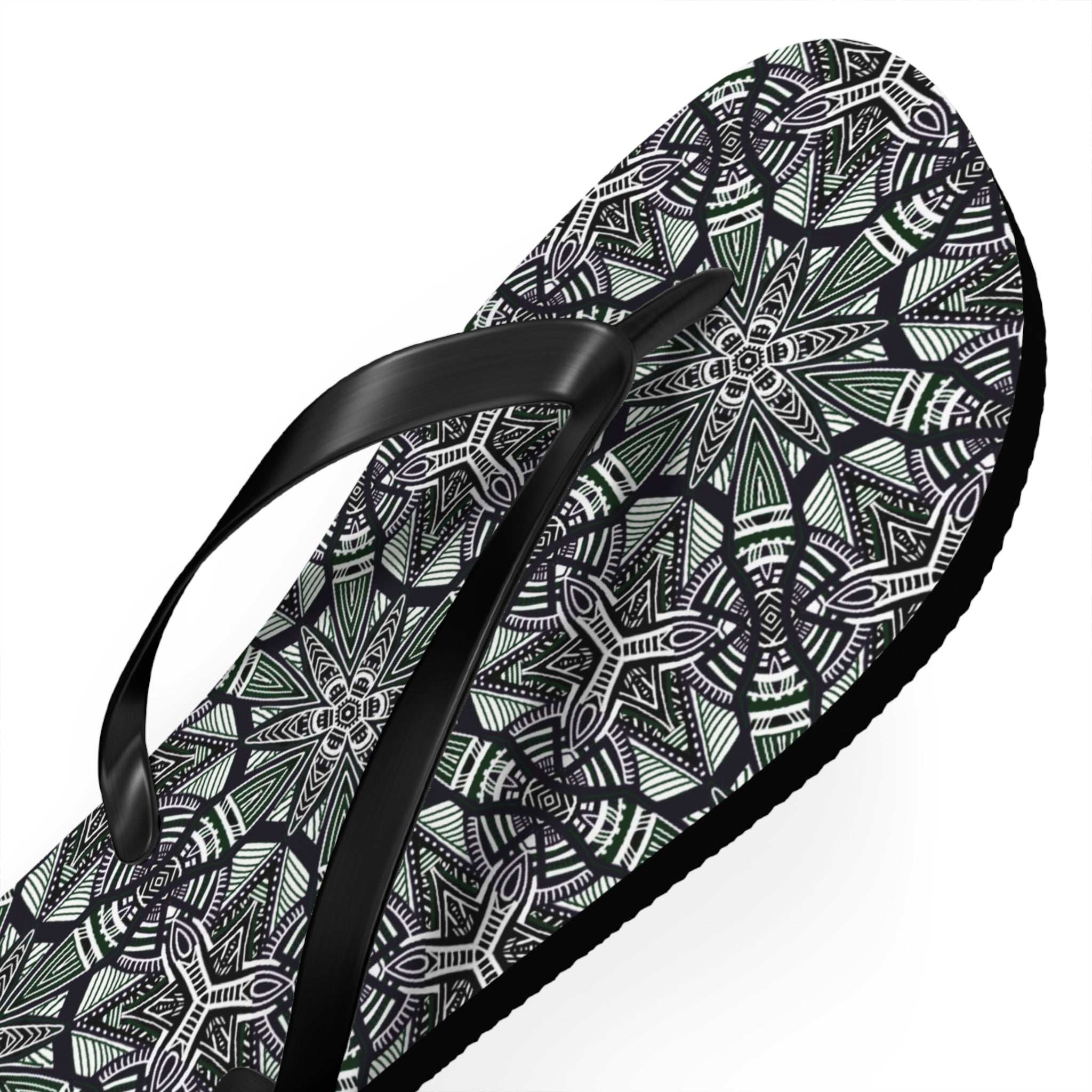 Mandala Kaleidoscope Flip Flops — Patterned Summer Beach Sandals #h976479
