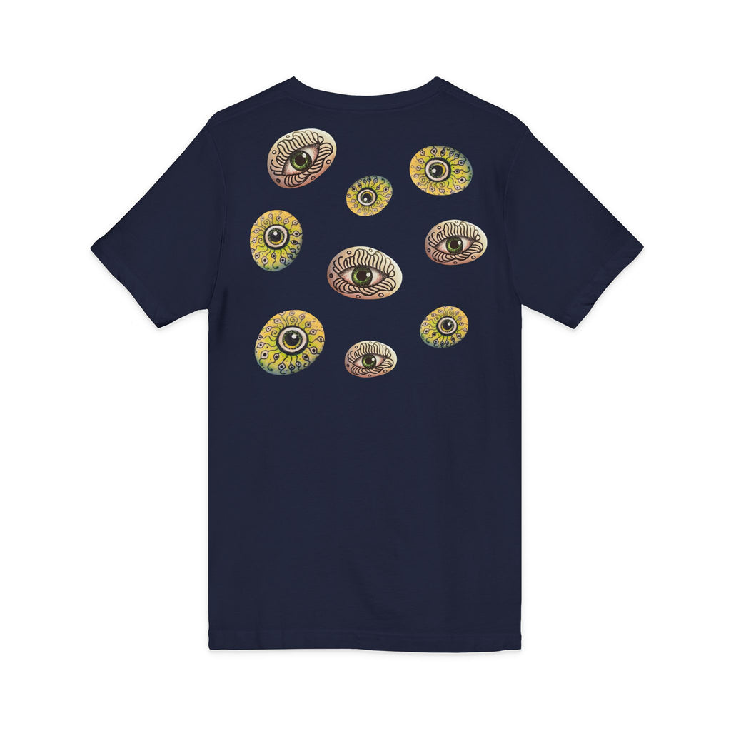 Sunflower Eye Pattern V-Neck Tee #k0833