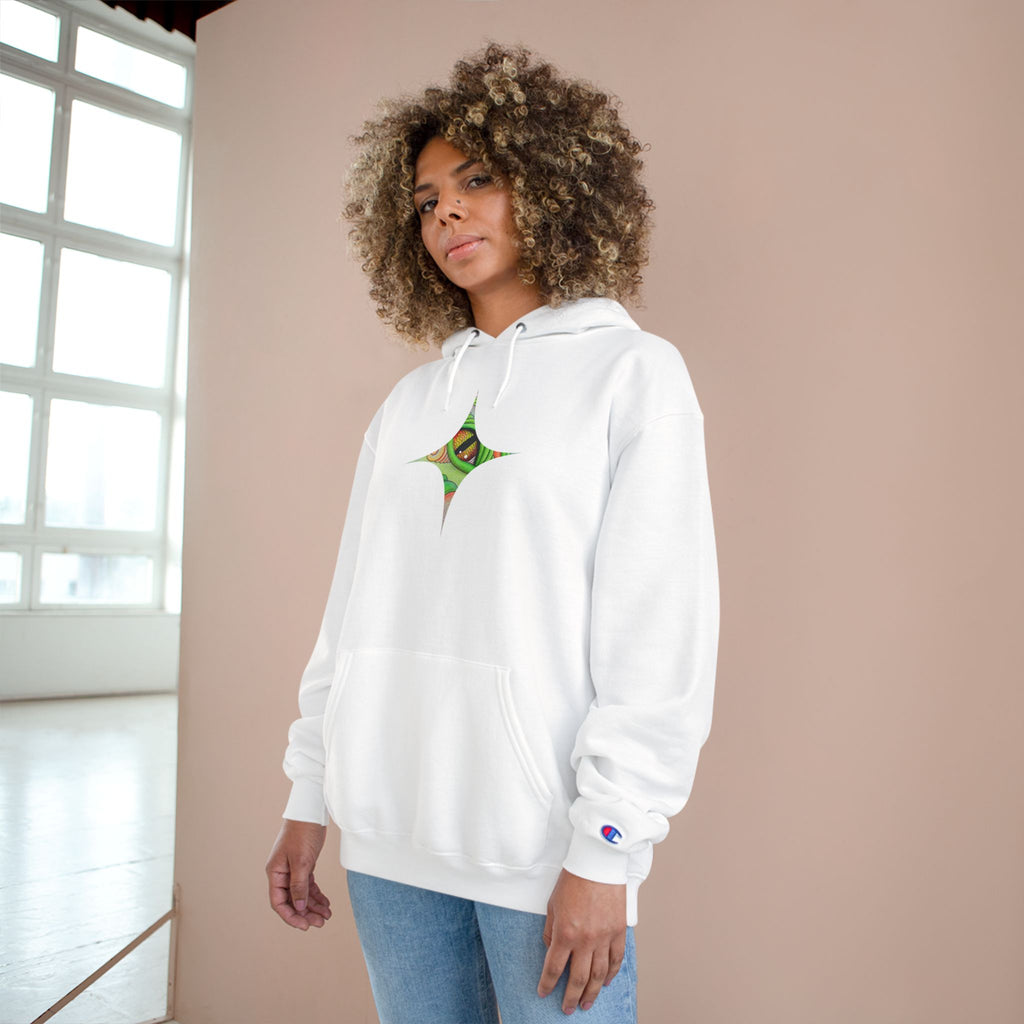Hoodie — Psychedelic Green Eye Triangle Champion Hoodie #g86478