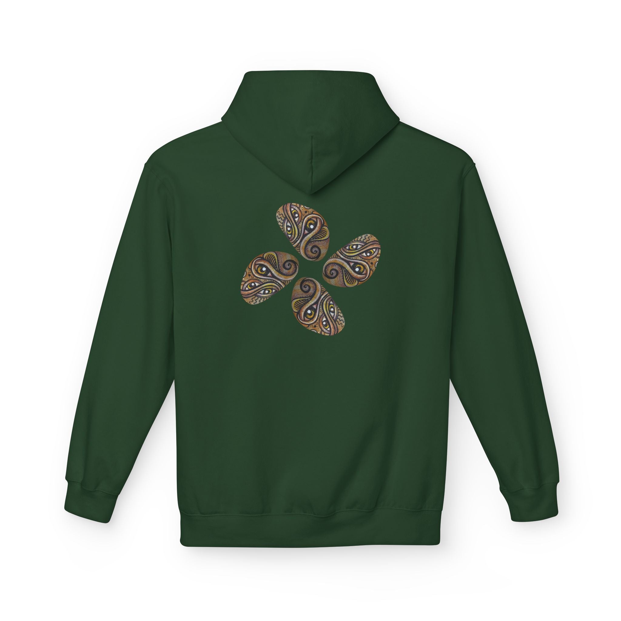 Leaf Pattern Hoodie — Boho Tribal Feather Design Pullover #f8635678