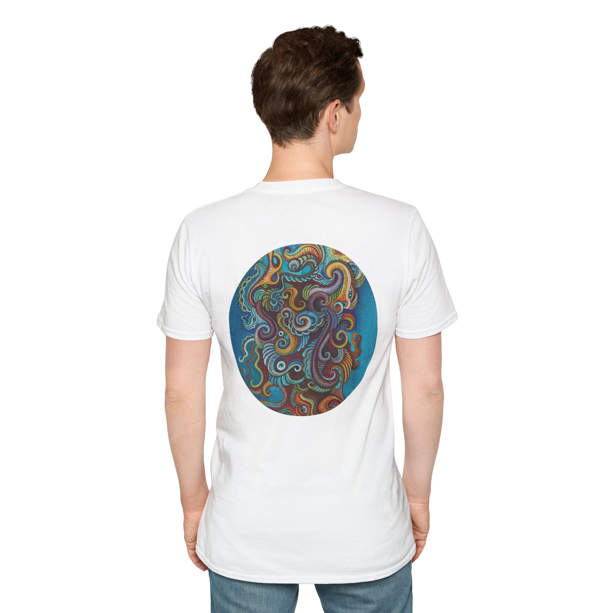 Psychedelic Keyhole T-Shirt — Colorful Swirl Art Tee #tsc8765
