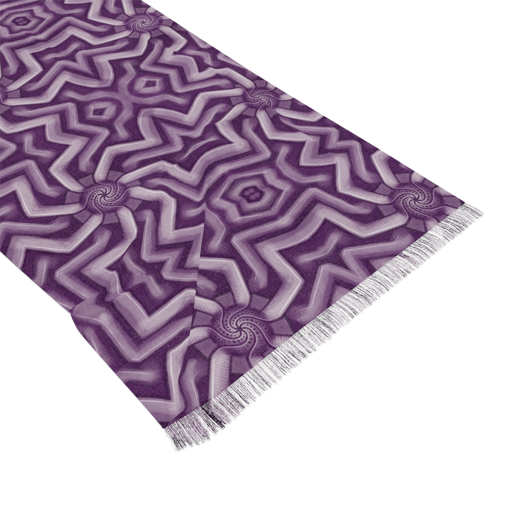 Purple Geometric Star Pattern Scarf — Lightweight Decorative Fashion Scarf #kj88643