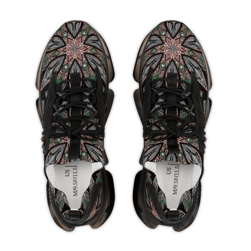 Men's Mesh Sneakers — Kaleidoscope Floral Athletic Shoes #ss2586443