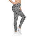 Black & White Abstract Marble Leggings — Women's All-Over Print #d457983