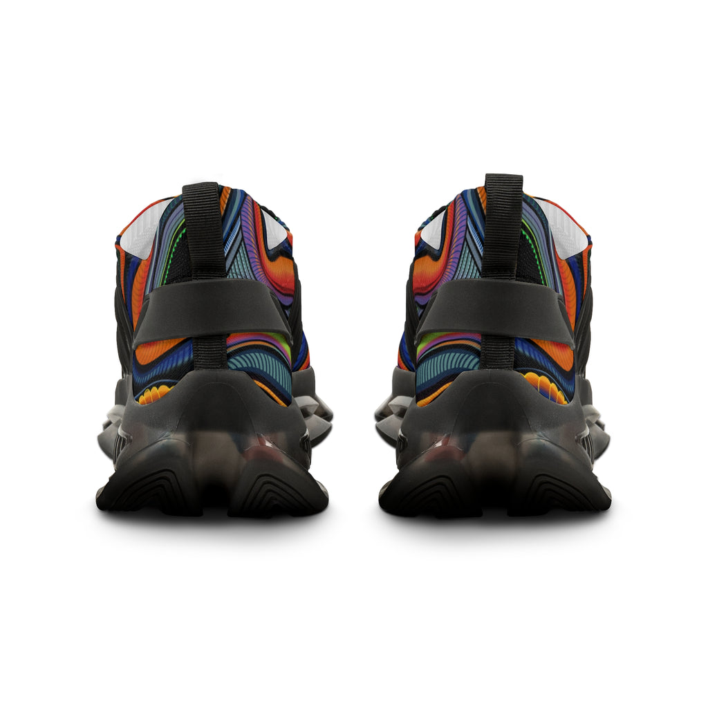 Men's Mesh Sneakers — Retro Psychedelic Swirl Athletic Shoes #lh963278