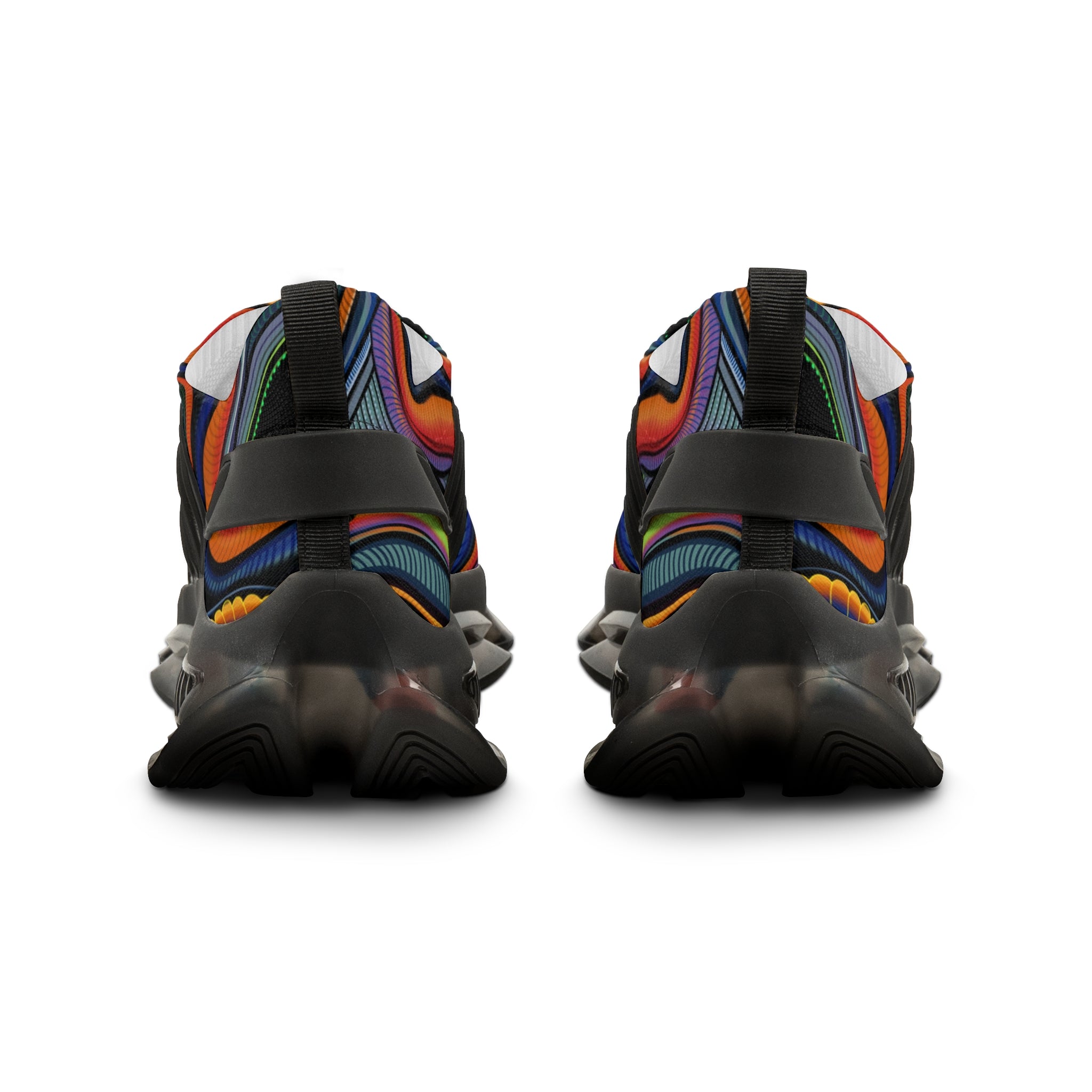 Men's Mesh Sneakers — Retro Psychedelic Swirl Athletic Shoes #lh963278