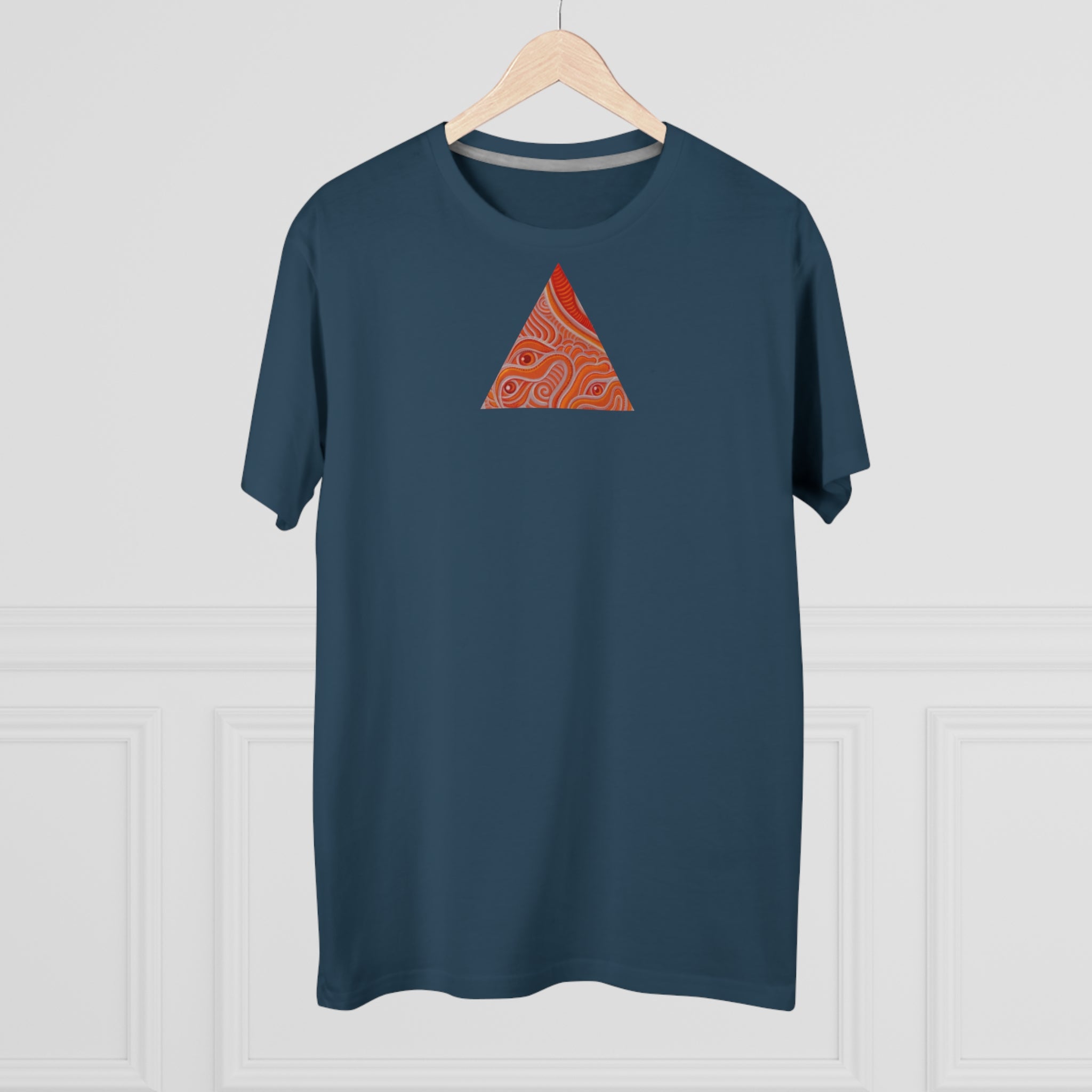 Men's Tee — Red Geometric Triangle Pattern #dm52986