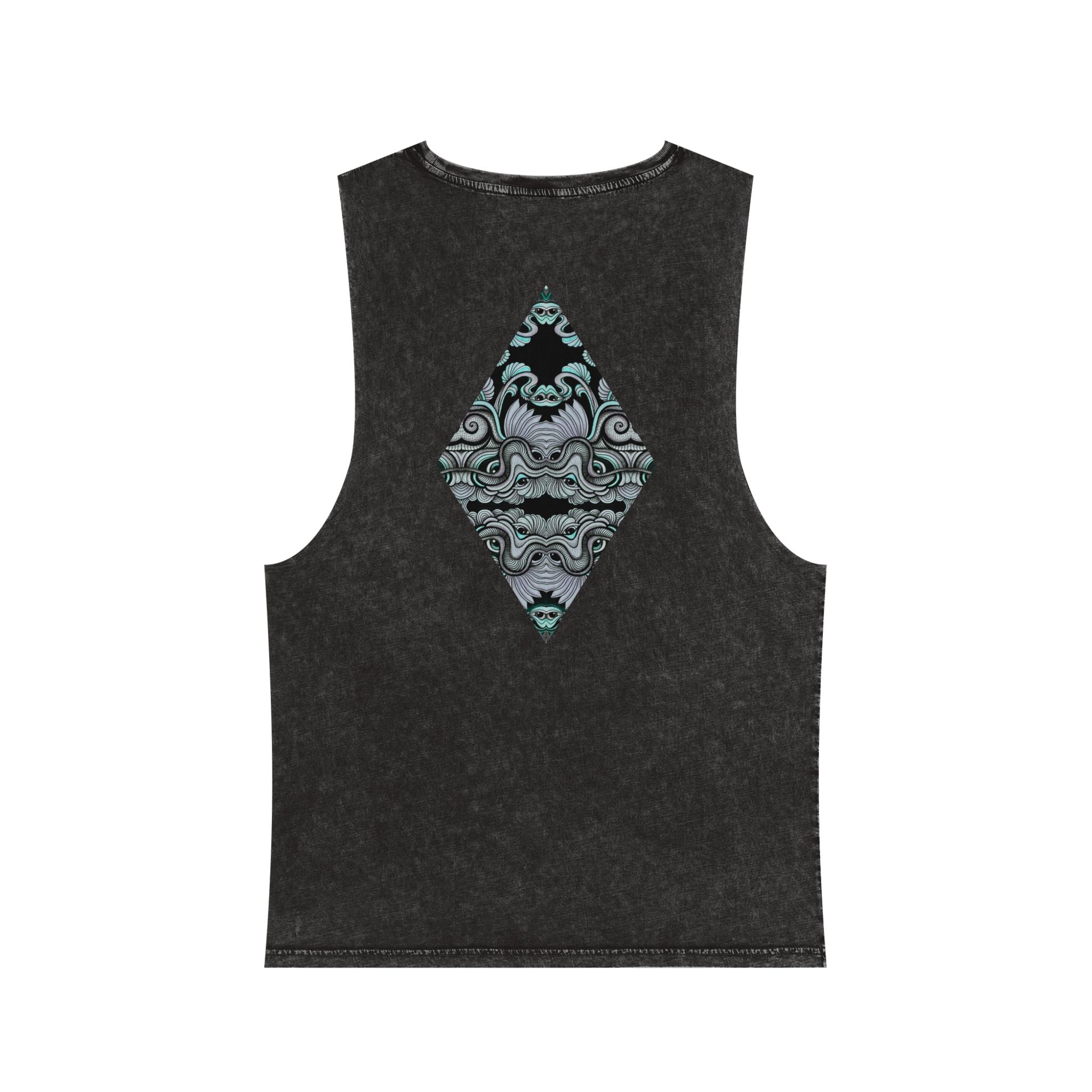 Stonewash Tank Top with Ornate Keyhole Design #sdxv24498