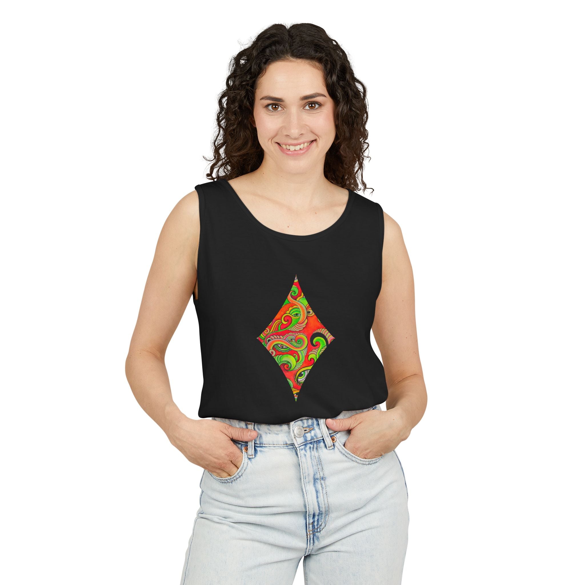 Psychedelic Paisley Cross Tank #t434567