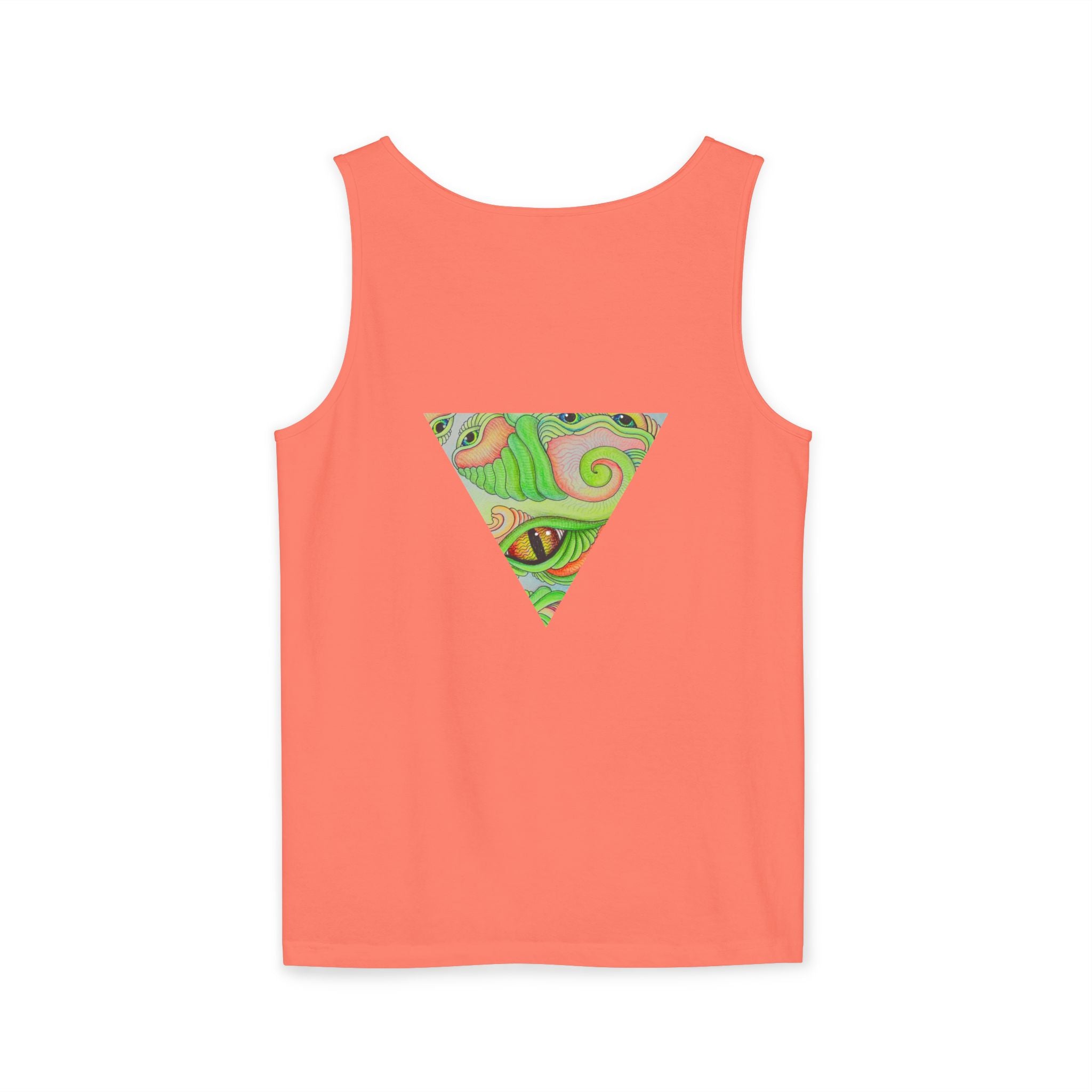 Psychedelic Triangle Tank Top — Green Swirl Eye Graphic #hg772225566