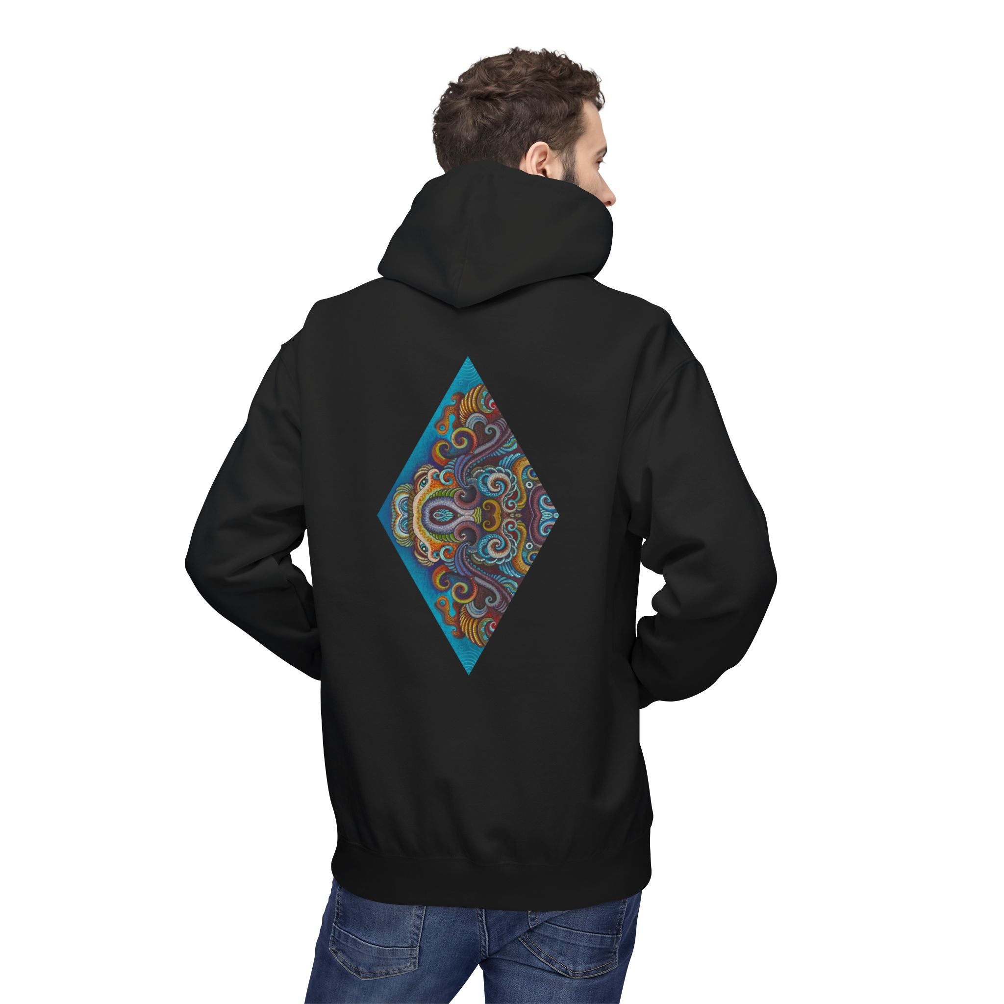 Hoodie — Colorful Geometric Tribal Diamond Print #g765889