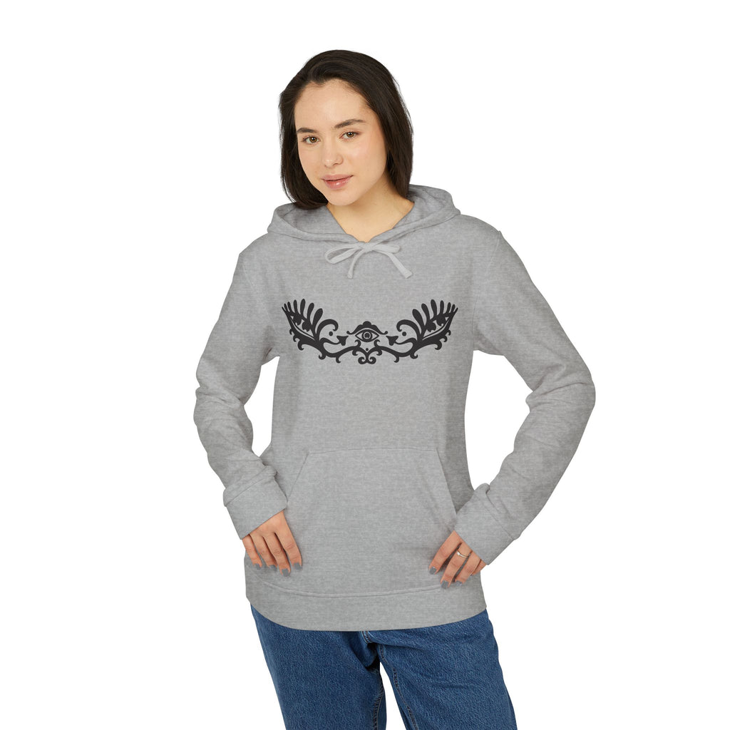 Adidas Hoodie — Ornamental Symmetry Black Graphic Zip-Up #y086467