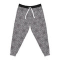 Geometric Maze Athletic Joggers — Black & White All-Over-Print #ah3