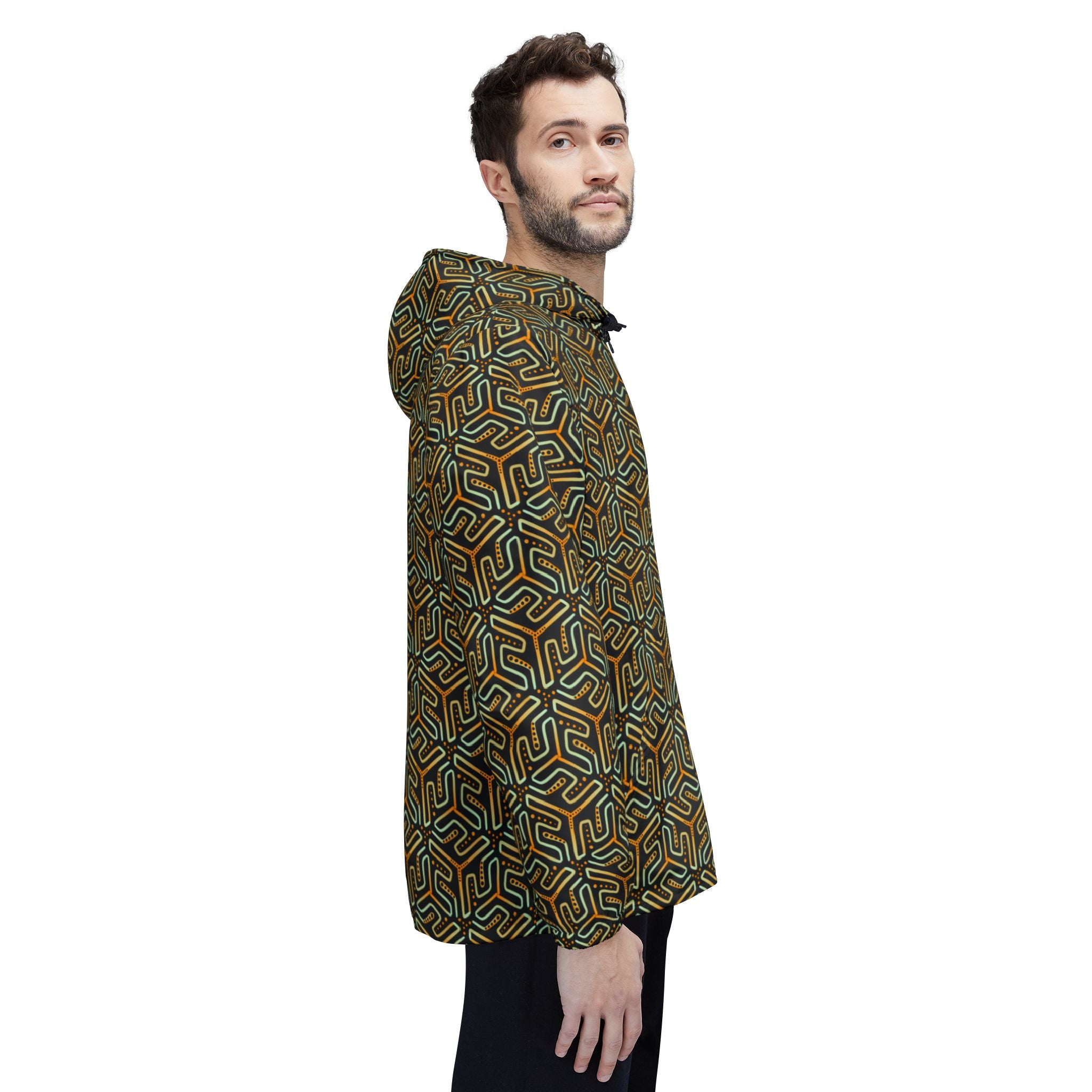 Geometric Maze Print Windbreaker Jacket #wj2