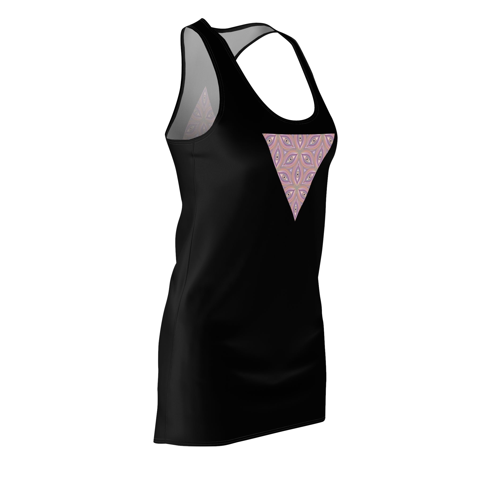 Racerback Dress with Pink Kaleidoscope Triangle Print