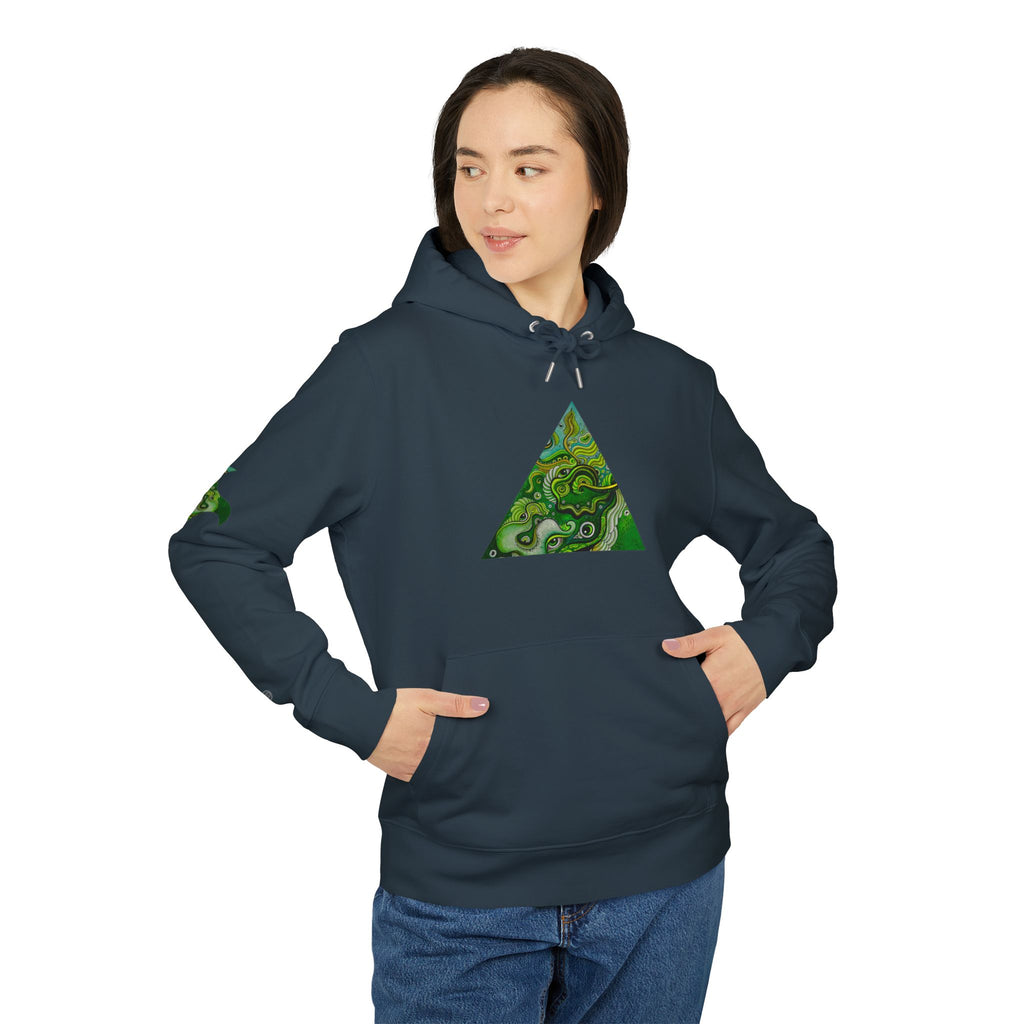 Green Geometric Nature Hoodie — Triangle Diamond Forest Graphic #iyf874322