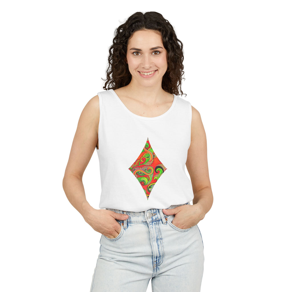 Psychedelic Paisley Cross Tank #t434567