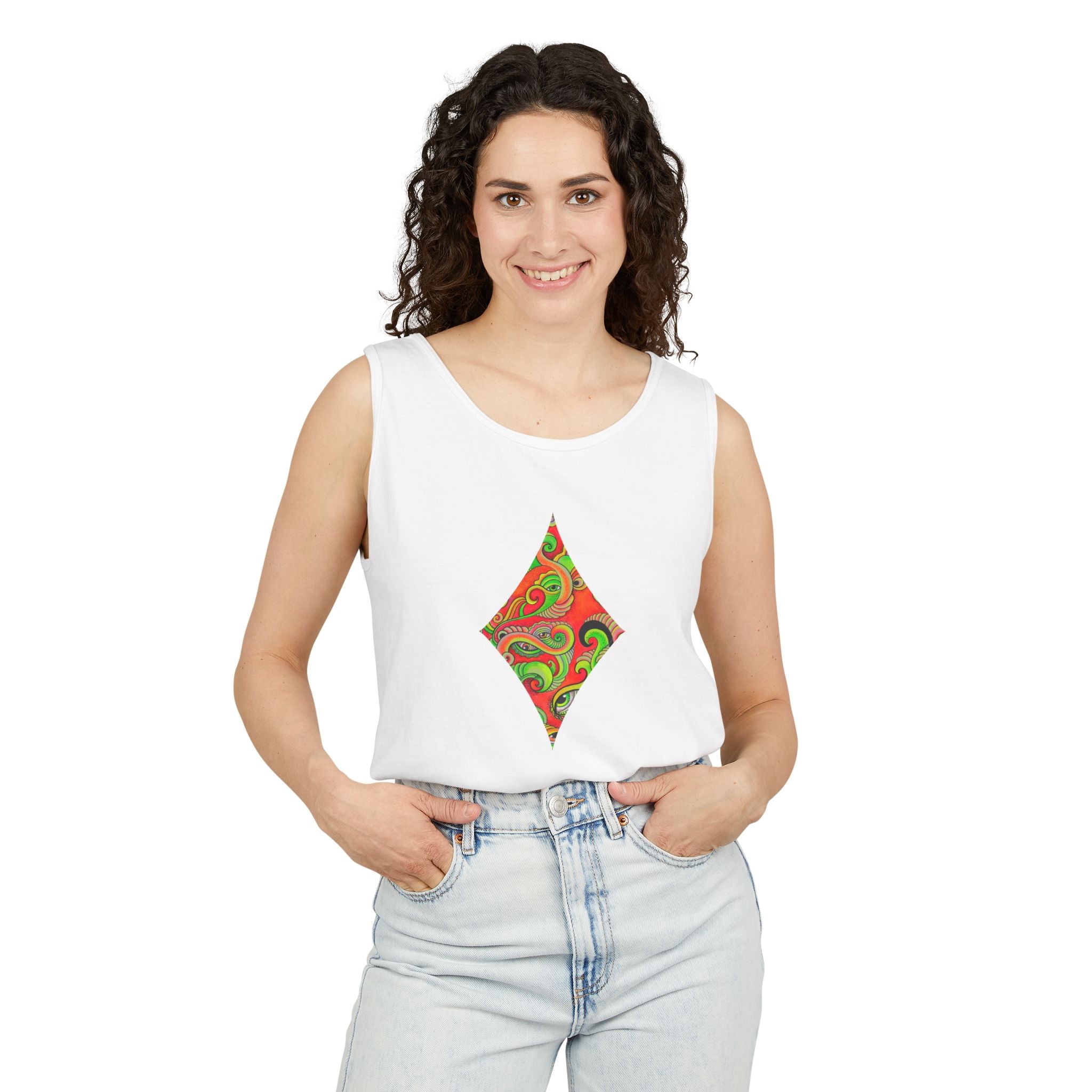Psychedelic Paisley Cross Tank #t434567