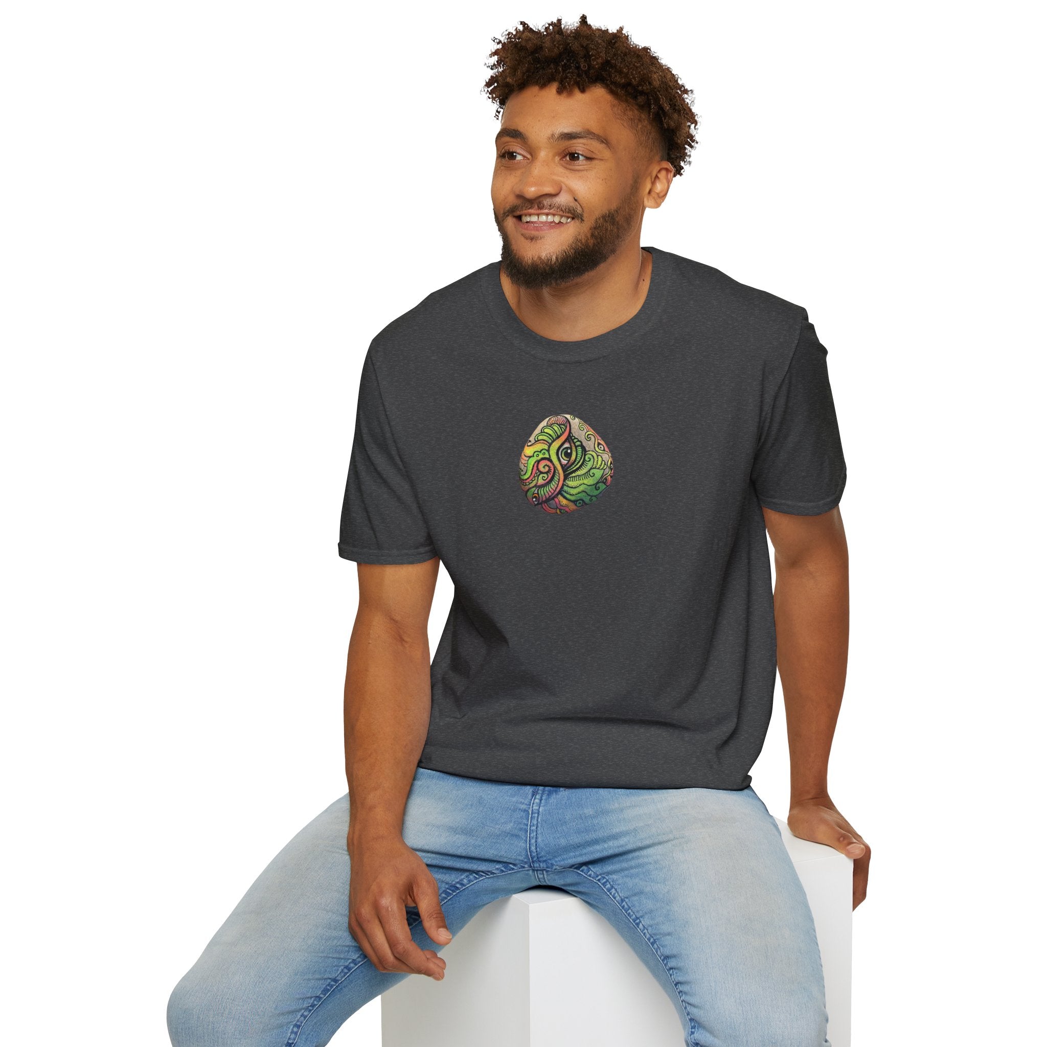Psychedelic Green Mandala T-Shirt — Abstract Tribal Circle Art Tee #h84210