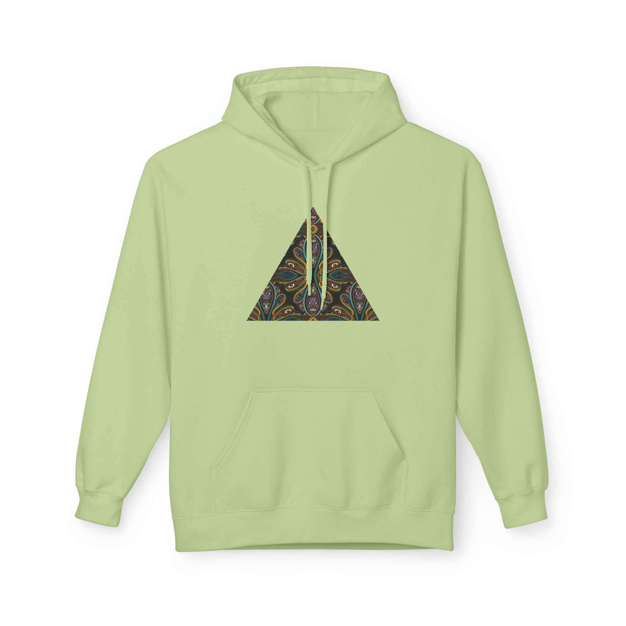 Geometric Mosaic Triangle Hoodie — Decorative Pattern Pullover #i865678