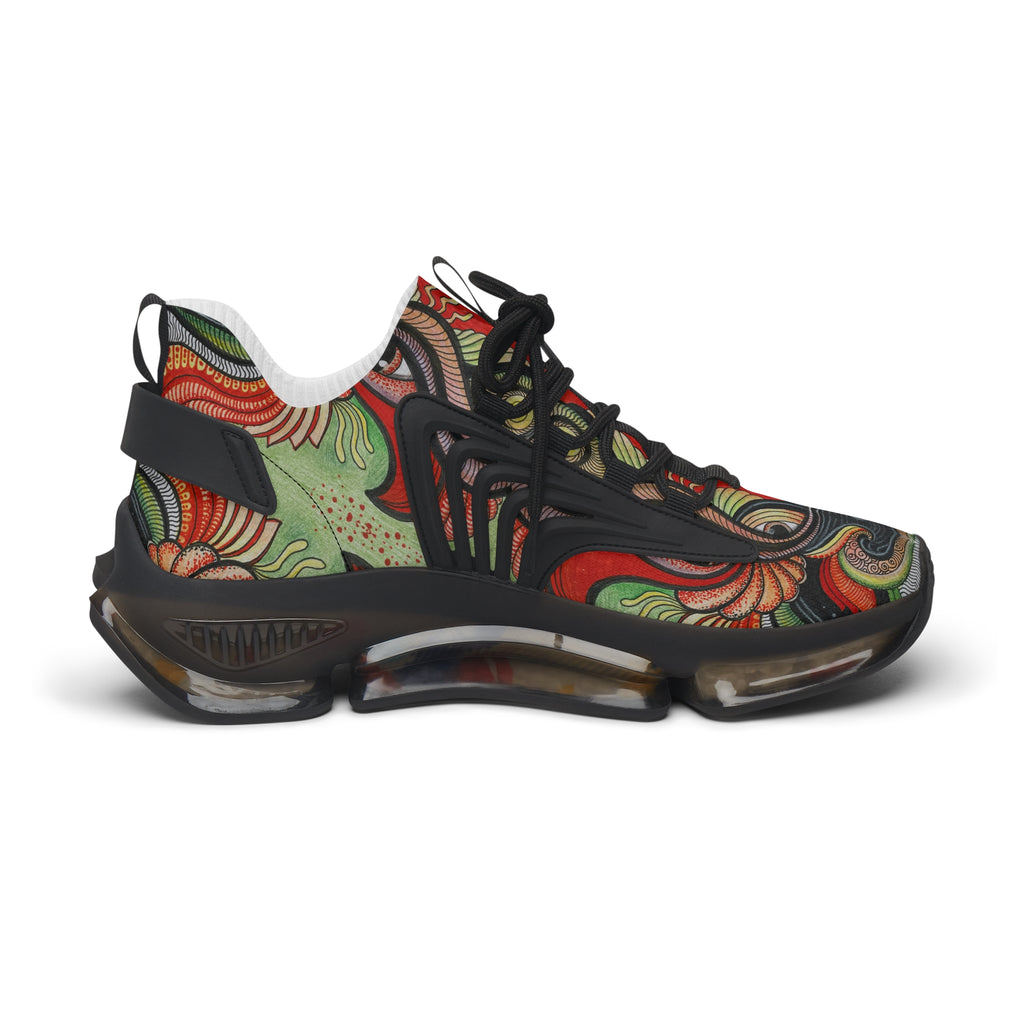Women's Mesh Sneakers — Vintage Swirl Pattern Athletic Shoes #f3555522