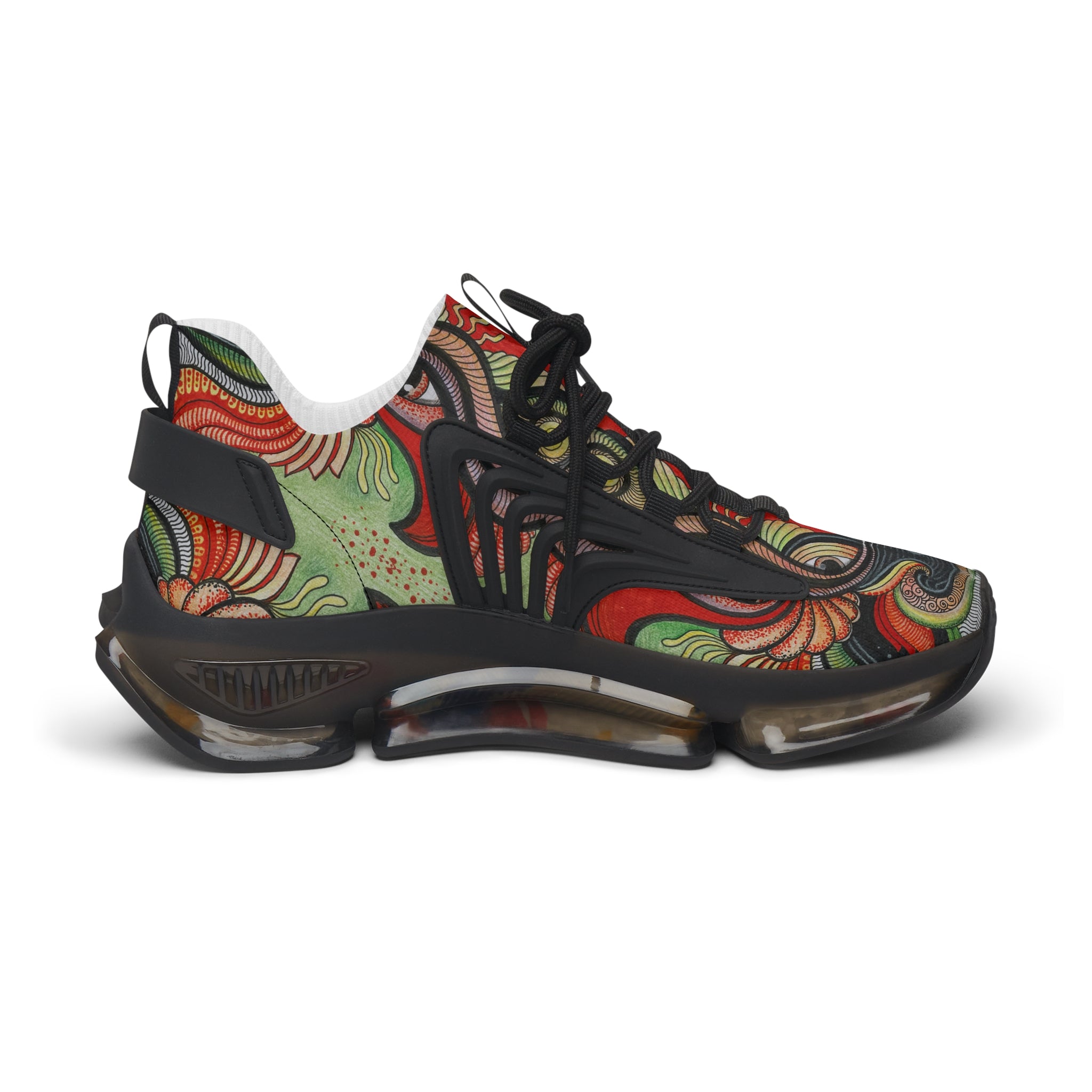 Women's Mesh Sneakers — Vintage Swirl Pattern Athletic Shoes #f3555522