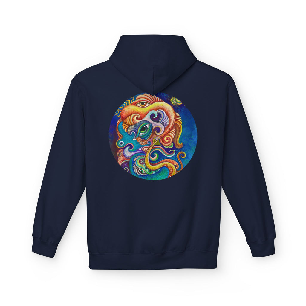 Abstract Psychedelic Face Hoodie | Colorful Surreal Keyhole Art