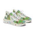 Women’s Mesh Sneakers — Psychedelic Green Swirl Pattern Athletic Shoes #gf7752