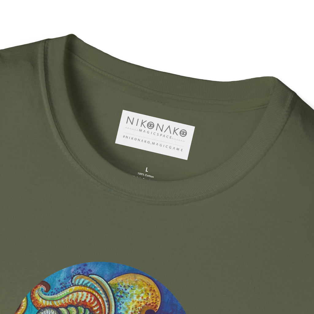 Psychedelic Keyhole T-Shirt — Colorful Swirl Art Tee #tsc8765