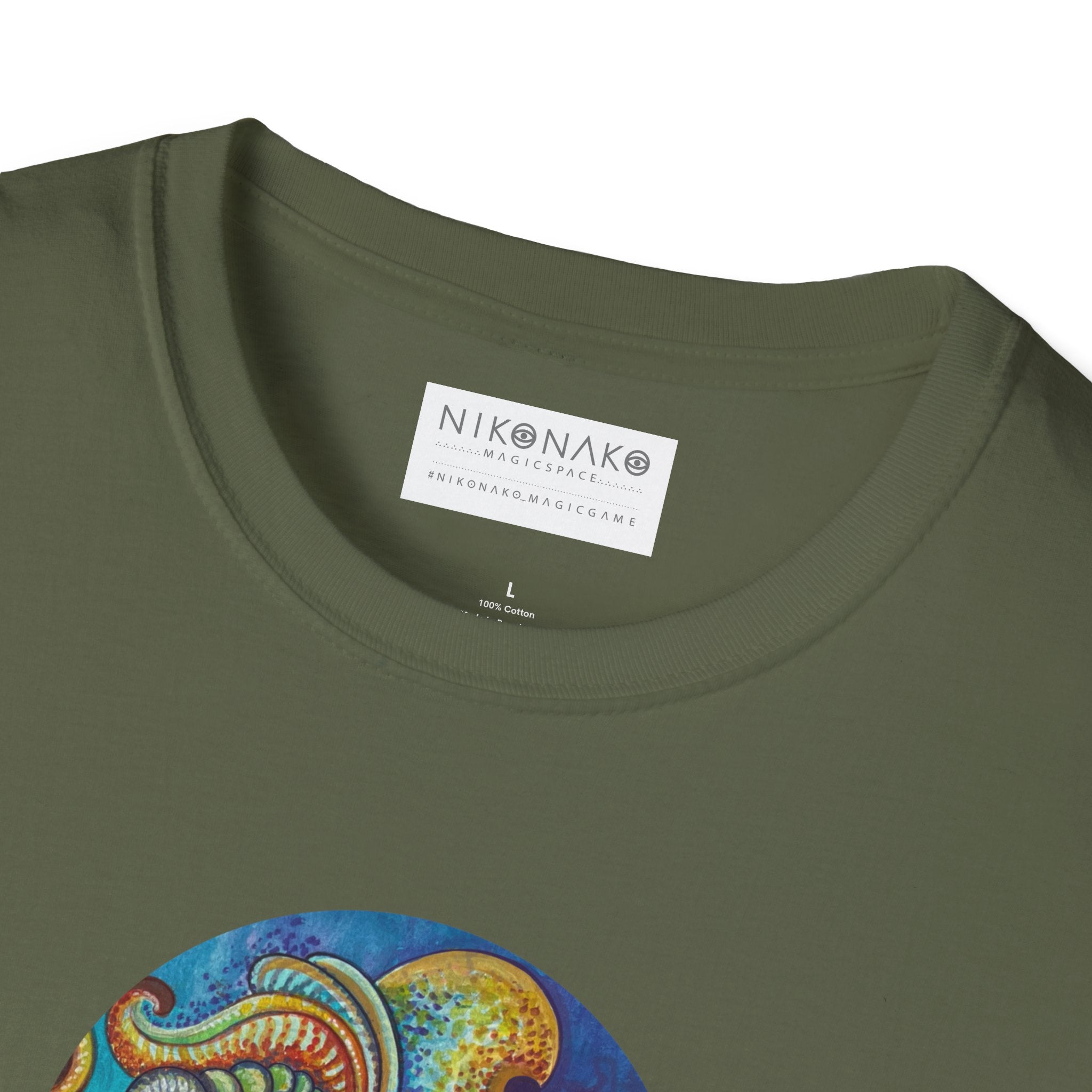 Psychedelic Keyhole T-Shirt — Colorful Swirl Art Tee #tsc8765