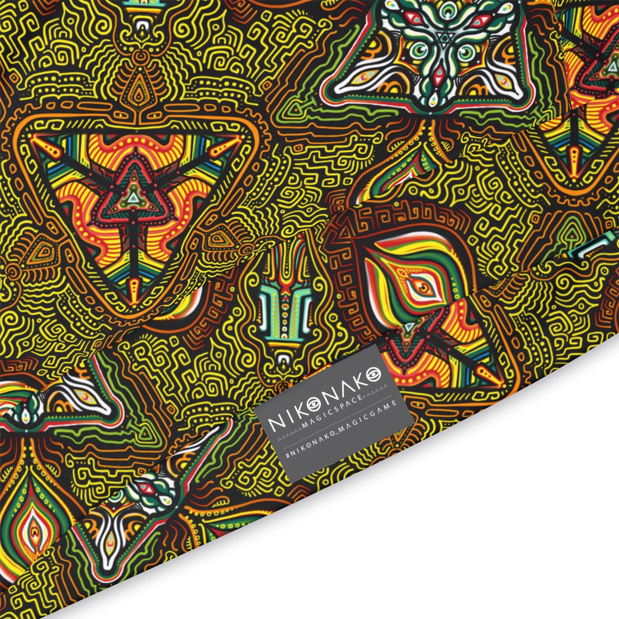 All-Over Print Kaleidoscope Athletic Hoodie — Green Geometric Pattern #k77422