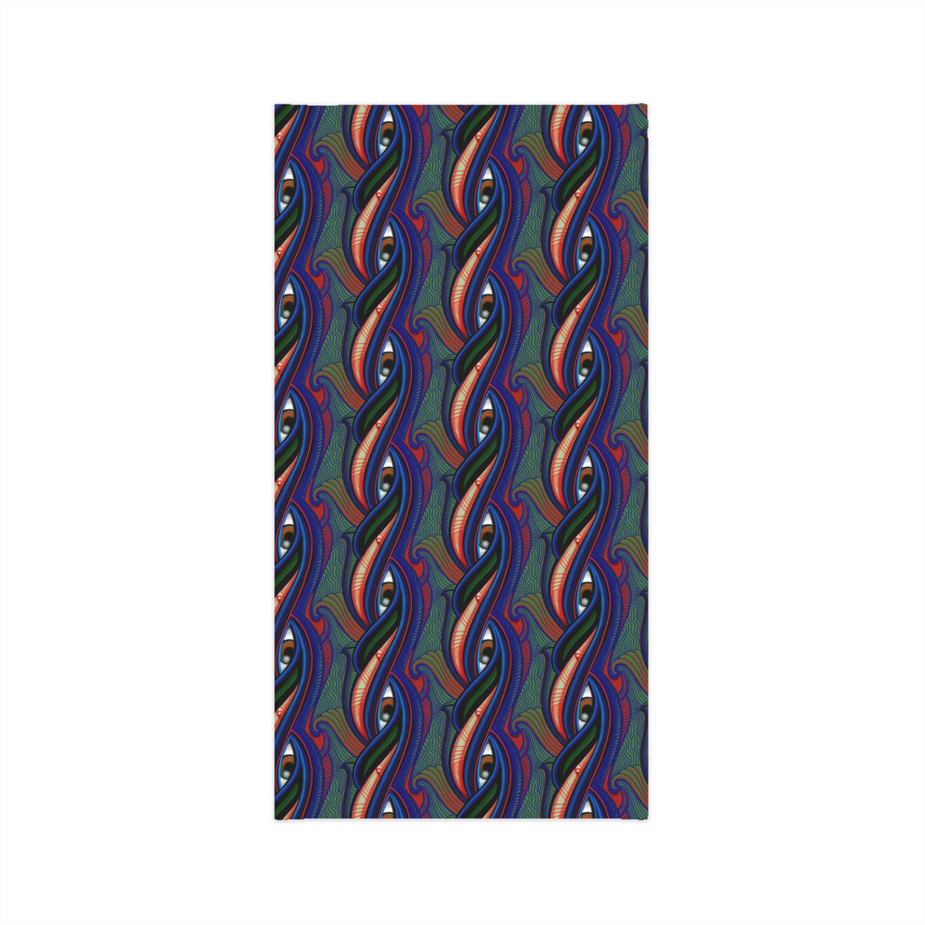 Psychedelic Wave Pattern Midweight Neck Gaiter — Retro Rainbow Paisley Face Covering