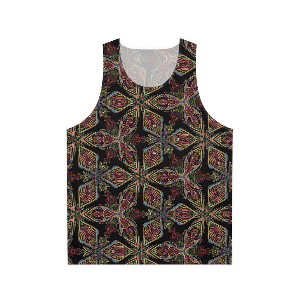 Kaleidoscope Boho Tank Top — All-Over Psychedelic Floral Print #kh009665