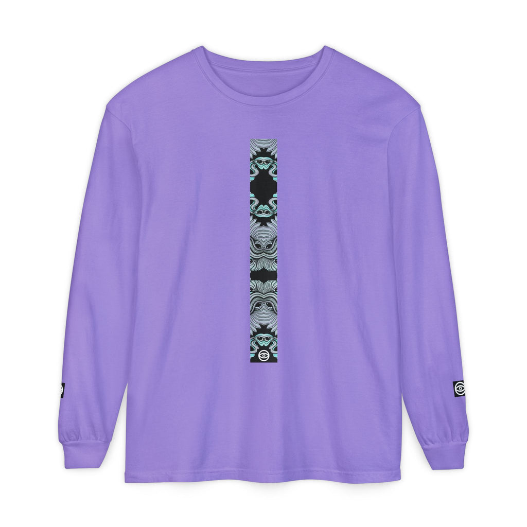 Men's/Women's Long Sleeve T-Shirt — Vertical Geometric Stripe Graphic #kjgd64258