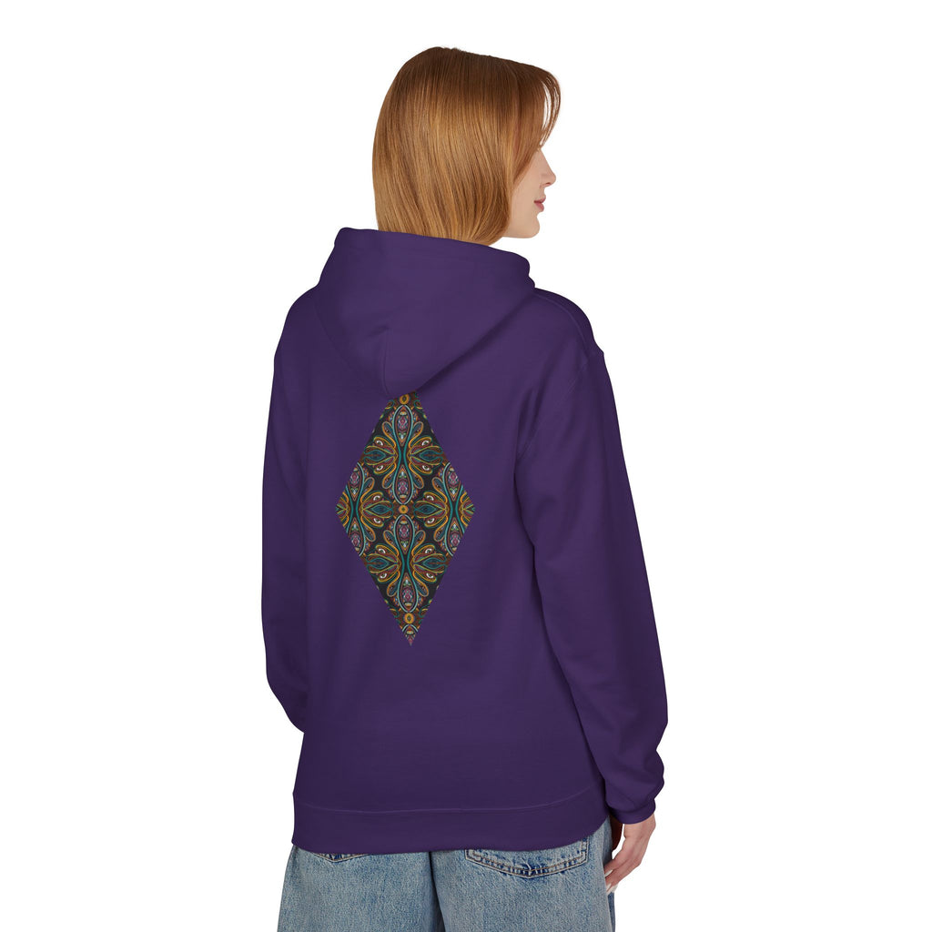 Geometric Mosaic Triangle Hoodie — Decorative Pattern Pullover #i865678