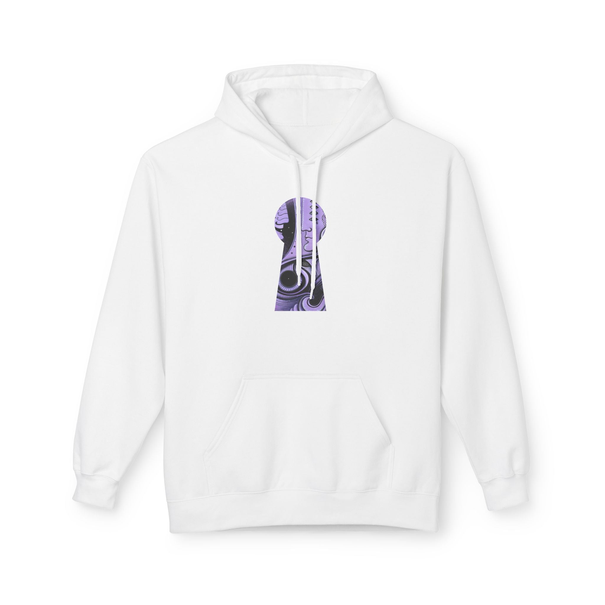 Purple Psychedelic Guitar Art Hoodie | Keyhole Front, Circular Back Design