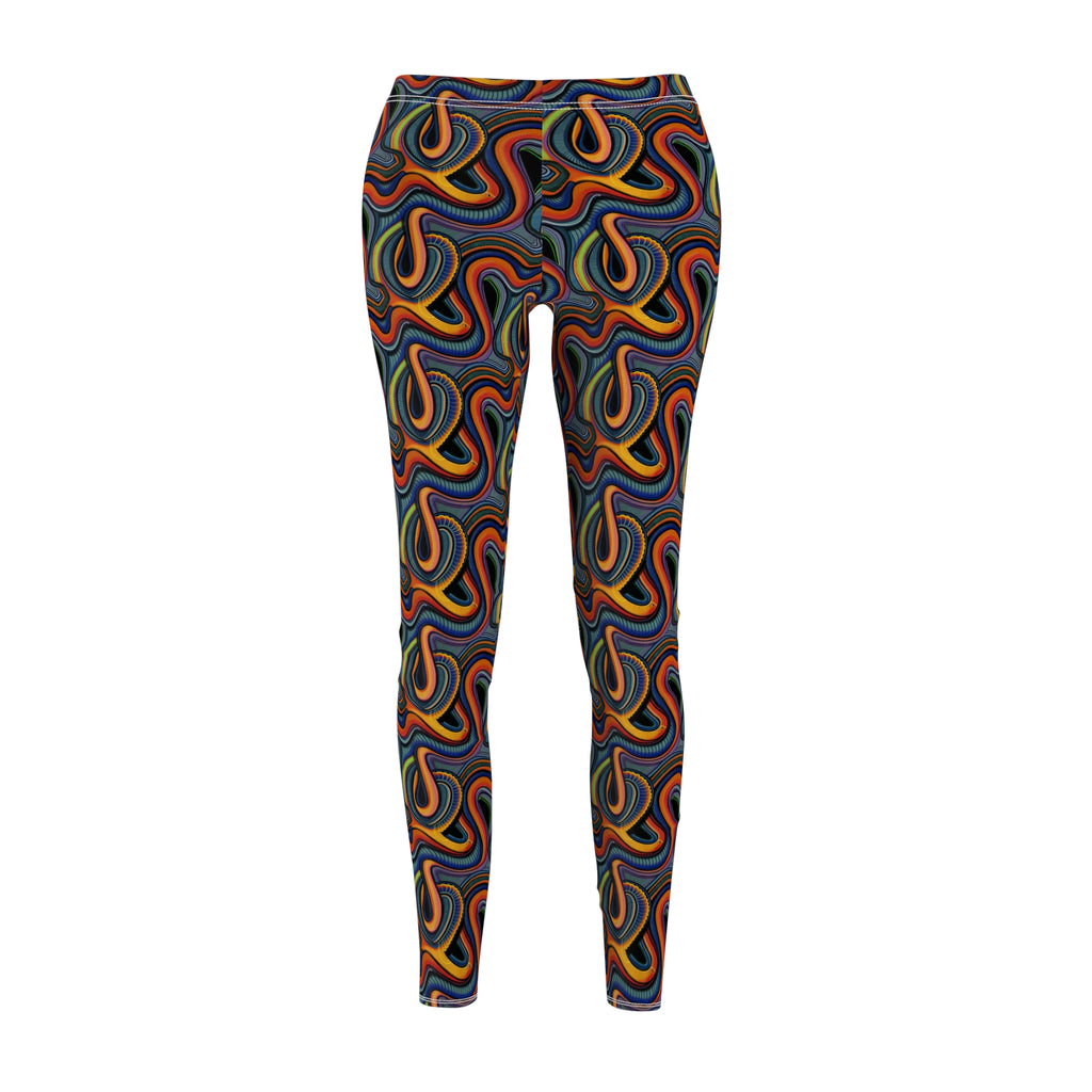 Psychedelic Swirl Leggings — Retro Rainbow Abstract Print #gfs0221