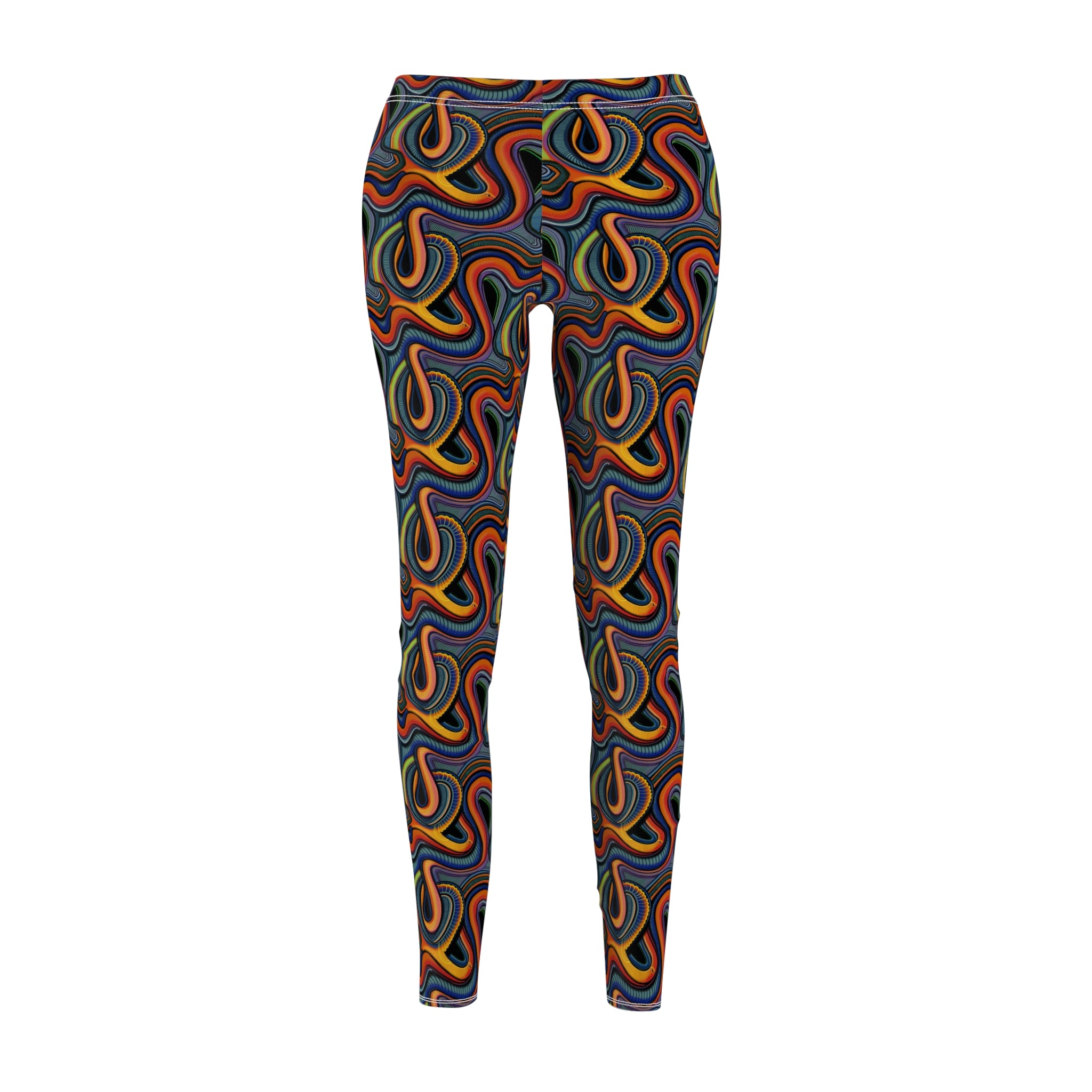 Psychedelic Swirl Leggings — Retro Rainbow Abstract Print #gfs0221